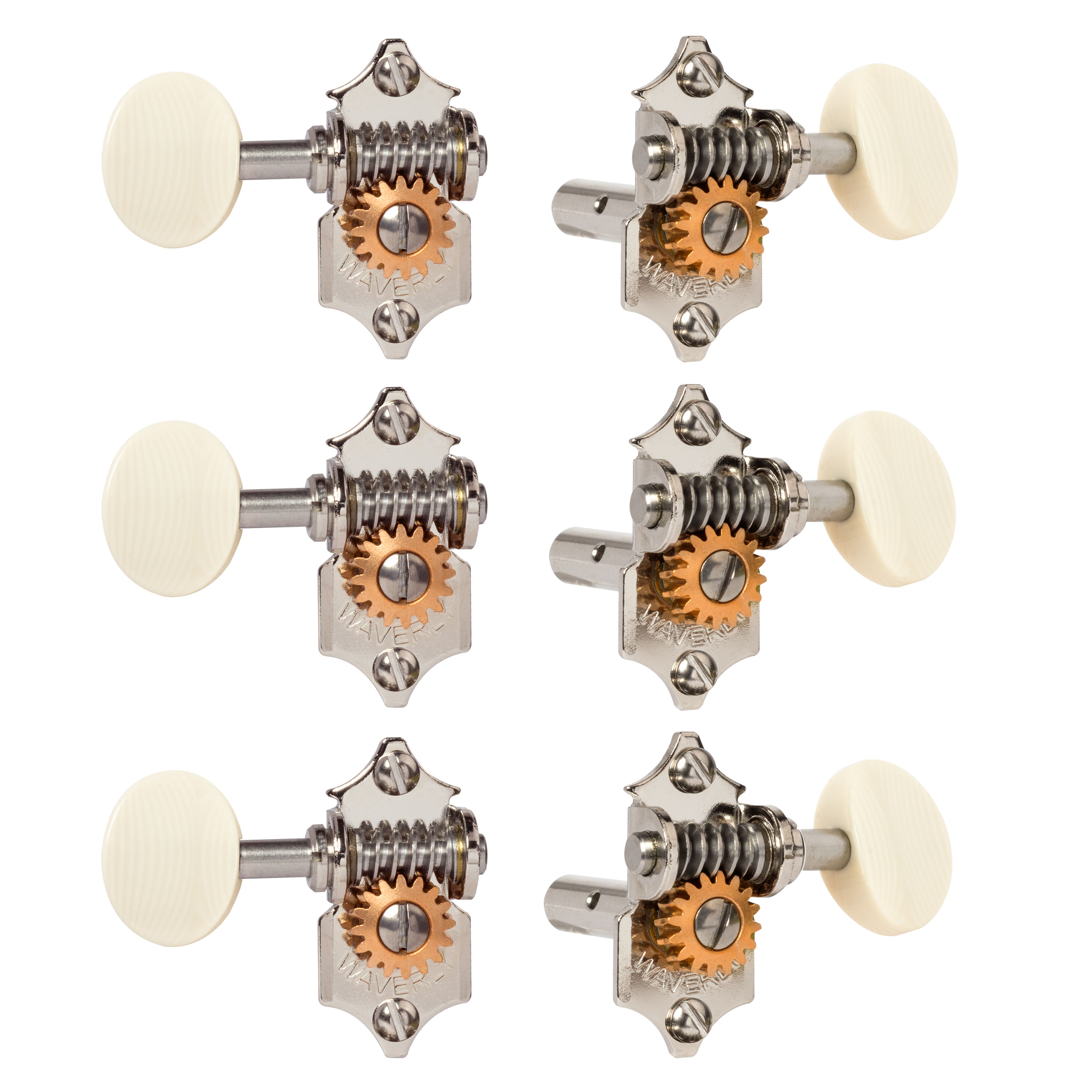 Waverly Guitar Tuners with Ivoroid Knobs for Slotted Pegheads