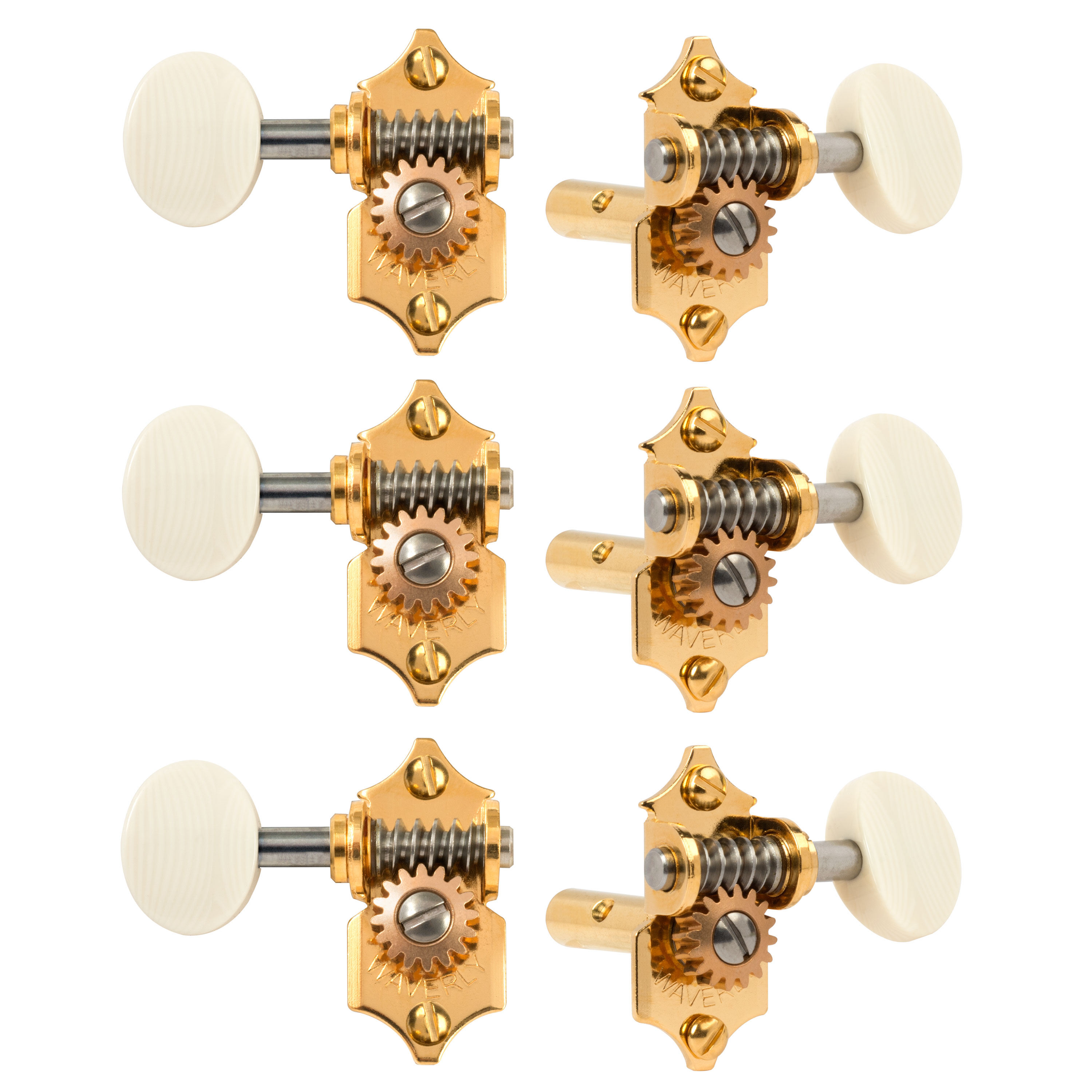 Waverly Guitar Tuners with Ivoroid Knobs for Slotted Pegheads