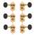 Waverly Guitar Tuners with Ebony Knobs for Solid Pegheads, Gold, 3L/3R