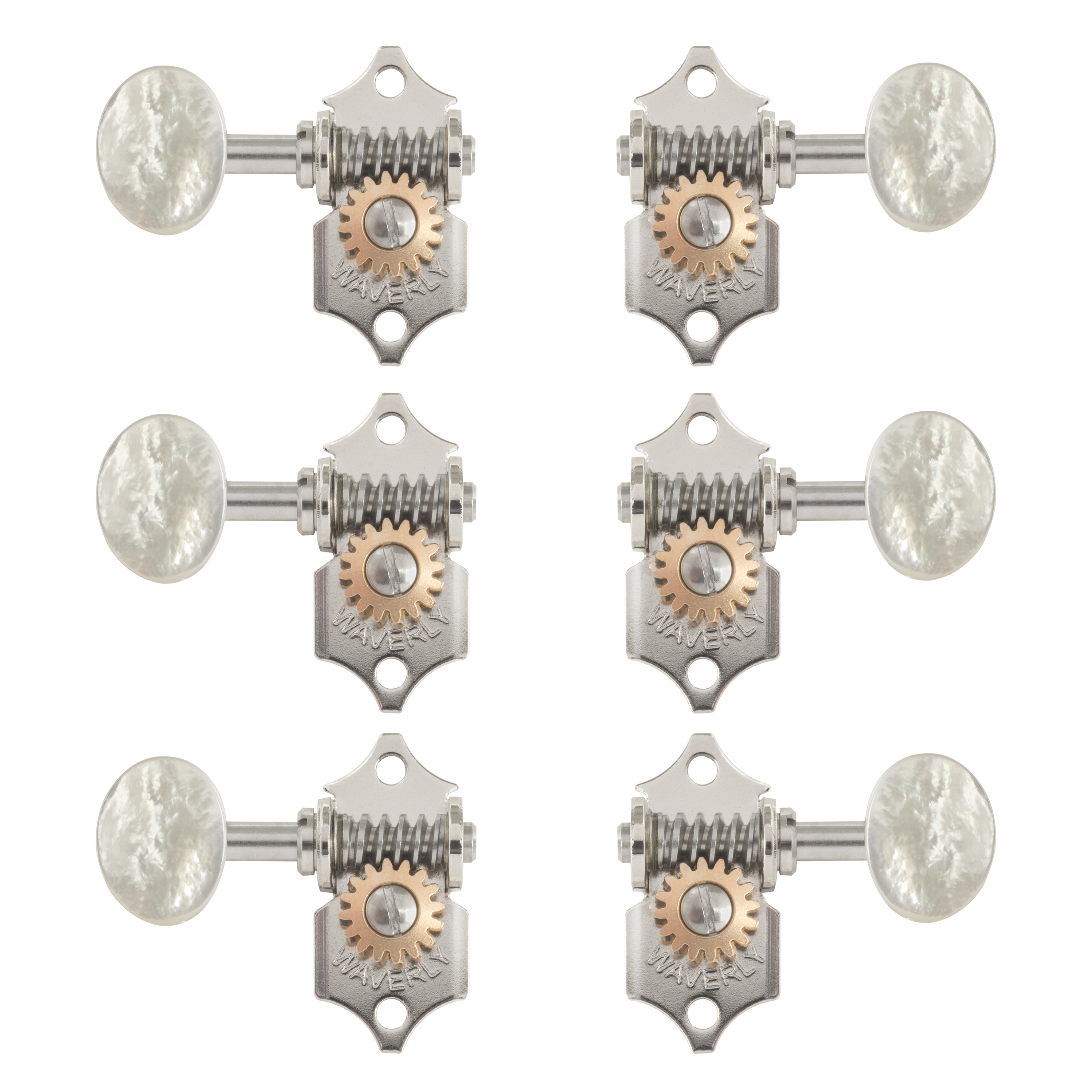 Waverly Guitar Tuners with Pearl Knobs for Solid Pegheads