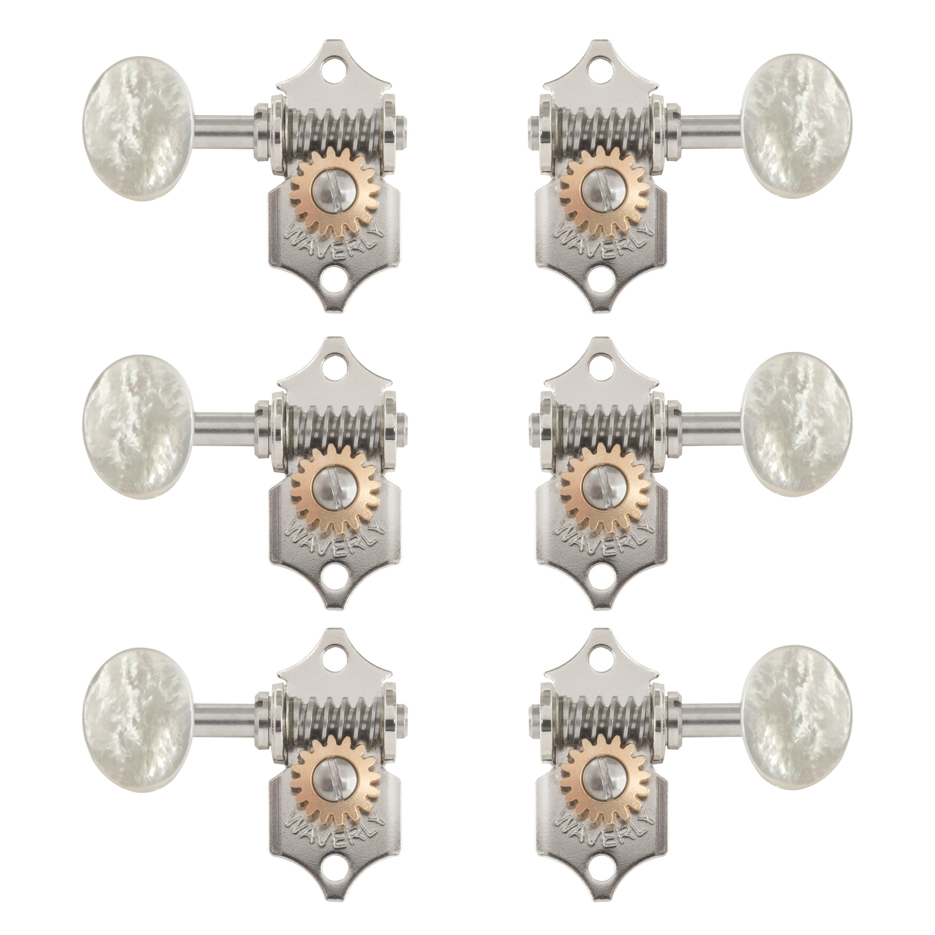 Waverly Guitar Tuners with Pearl Knobs for Solid Pegheads