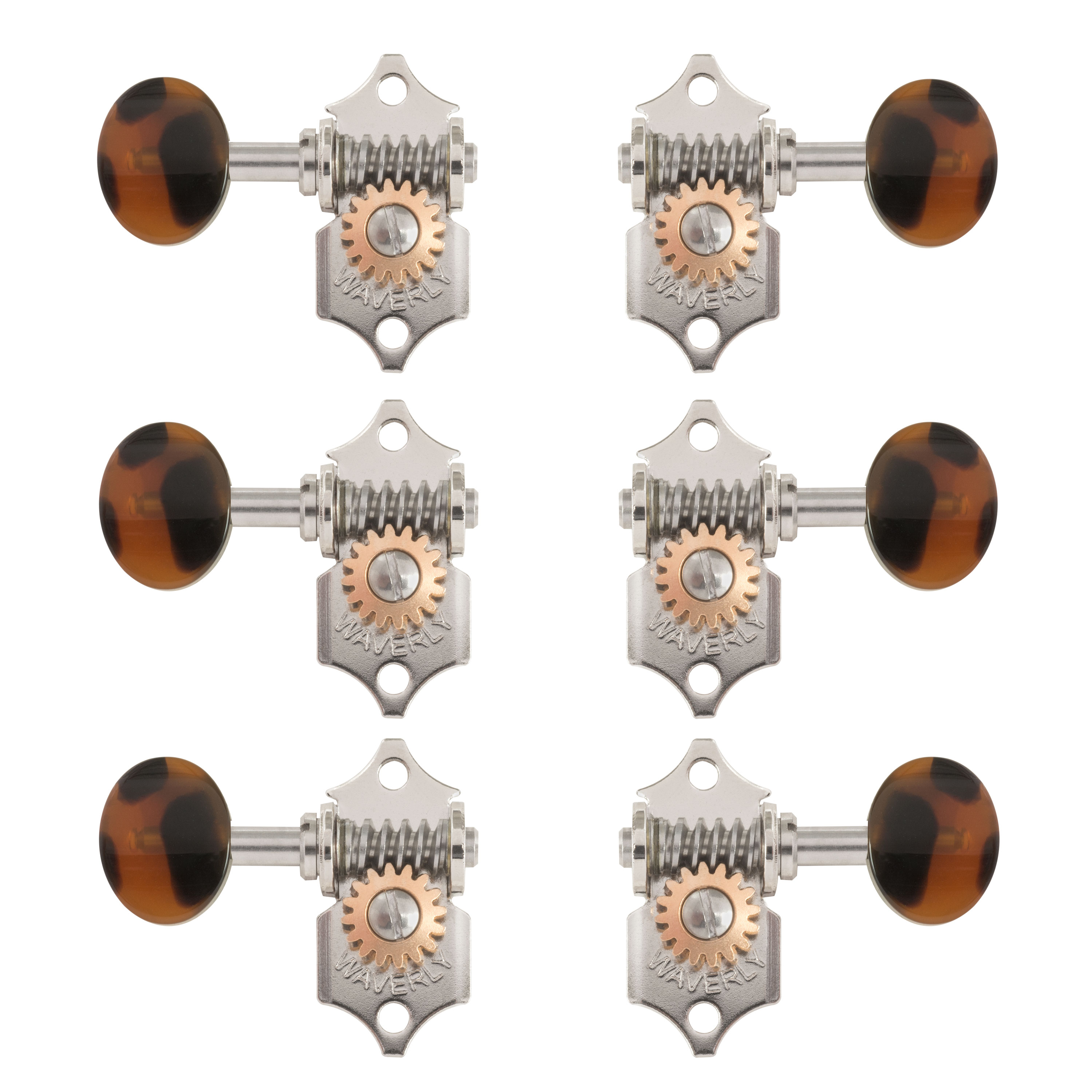 Waverly Guitar Tuners with Dark Tortoise Knobs for Solid