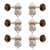 Waverly Guitar Tuners with Dark Tortoise Knobs for Slotted Pegheads, Nickel, 3L/3R