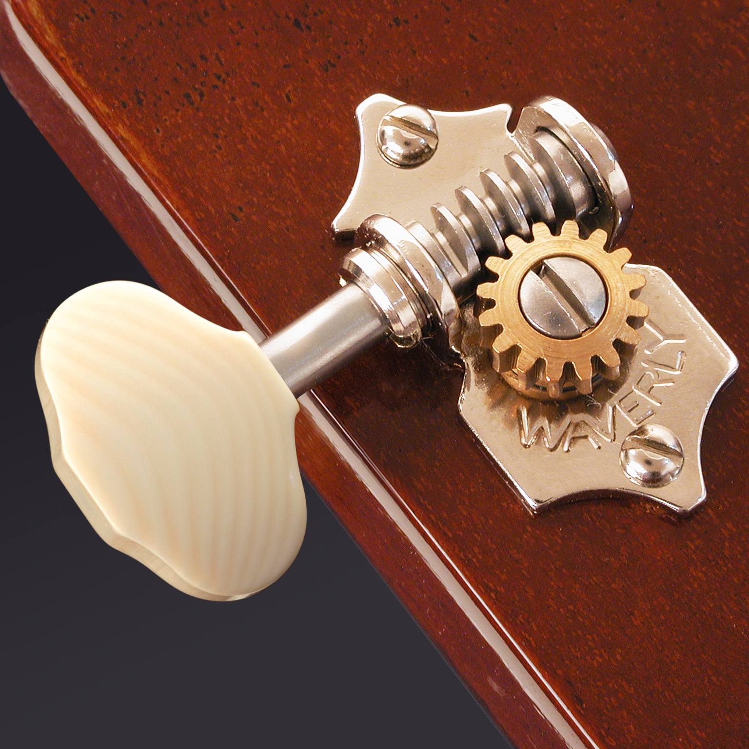 Waverly Guitar Tuners with Ivoroid Butterbean Knobs for Solid Pegheads.