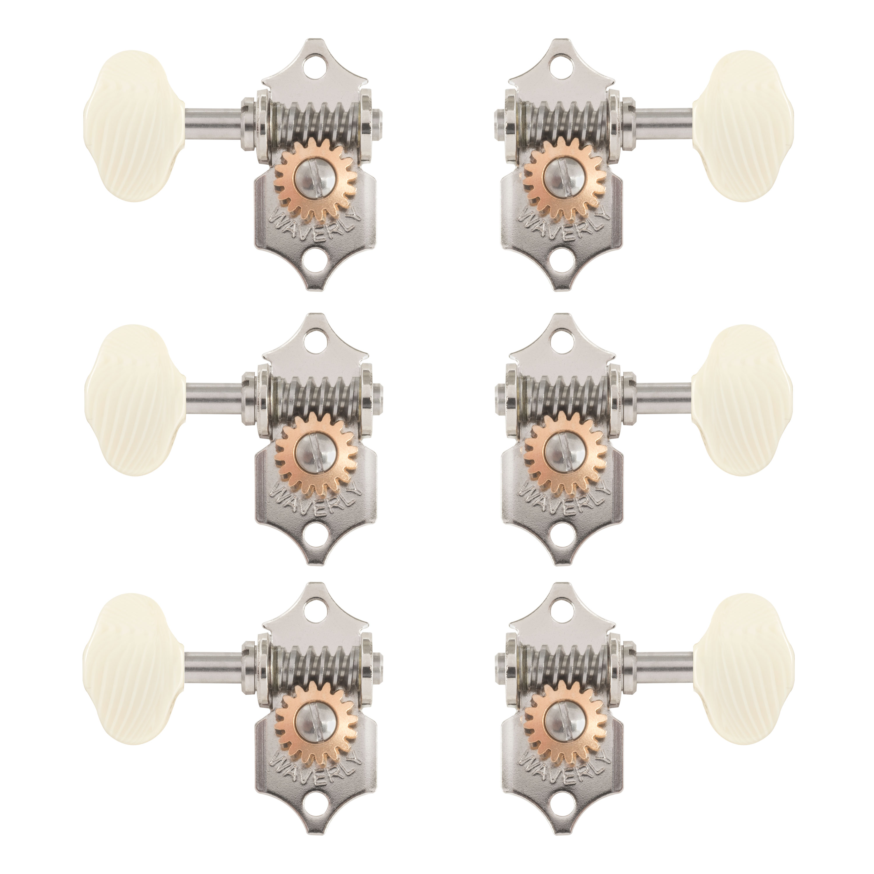 Waverly Guitar Tuners with Ivoroid Butterbean Knobs for Solid Pegheads