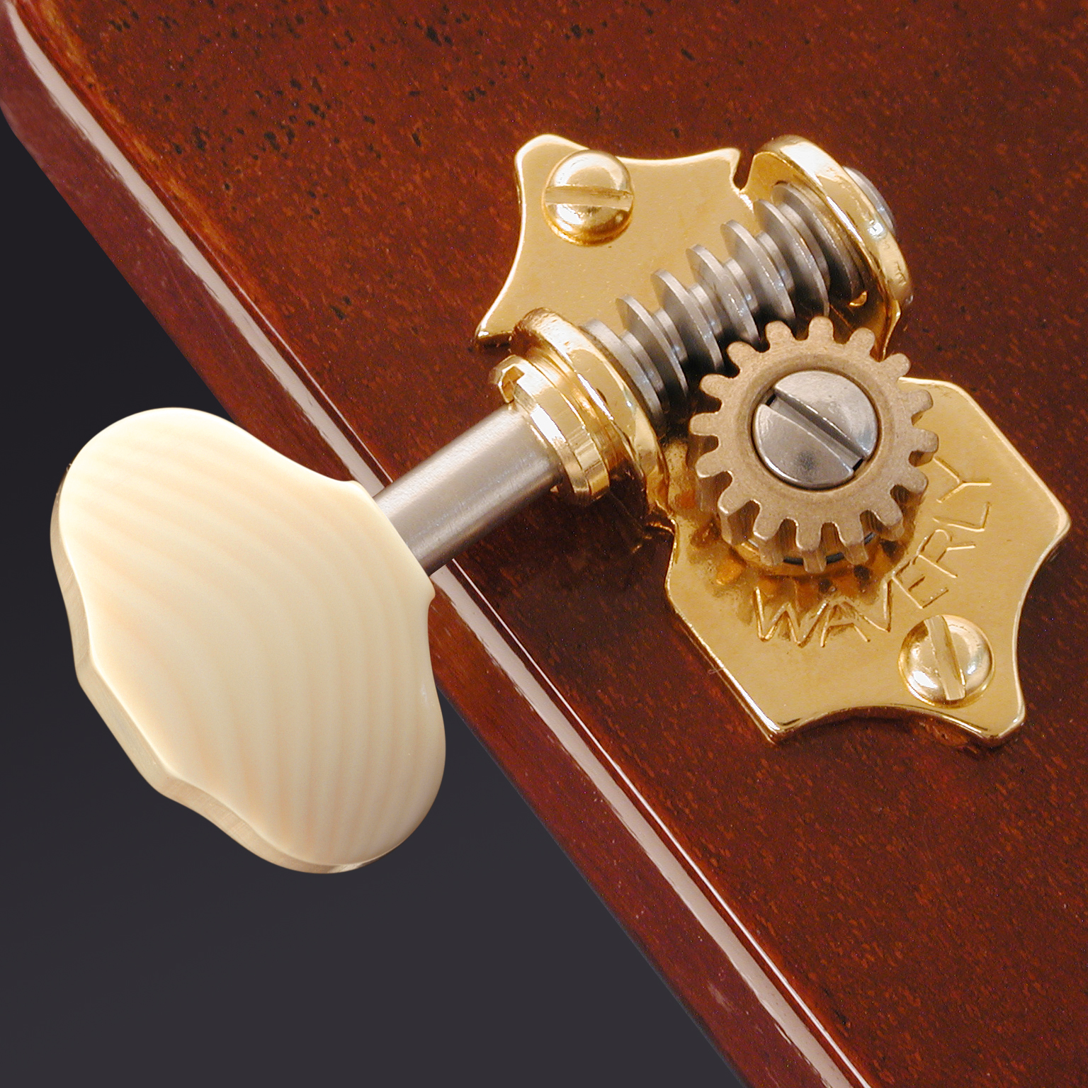 Waverly Guitar Tuners with Ivoroid Butterbean Knobs for Solid Pegheads