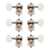 Waverly Guitar Tuners with White Knobs for Solid Pegheads, Nickel, 3L/3R