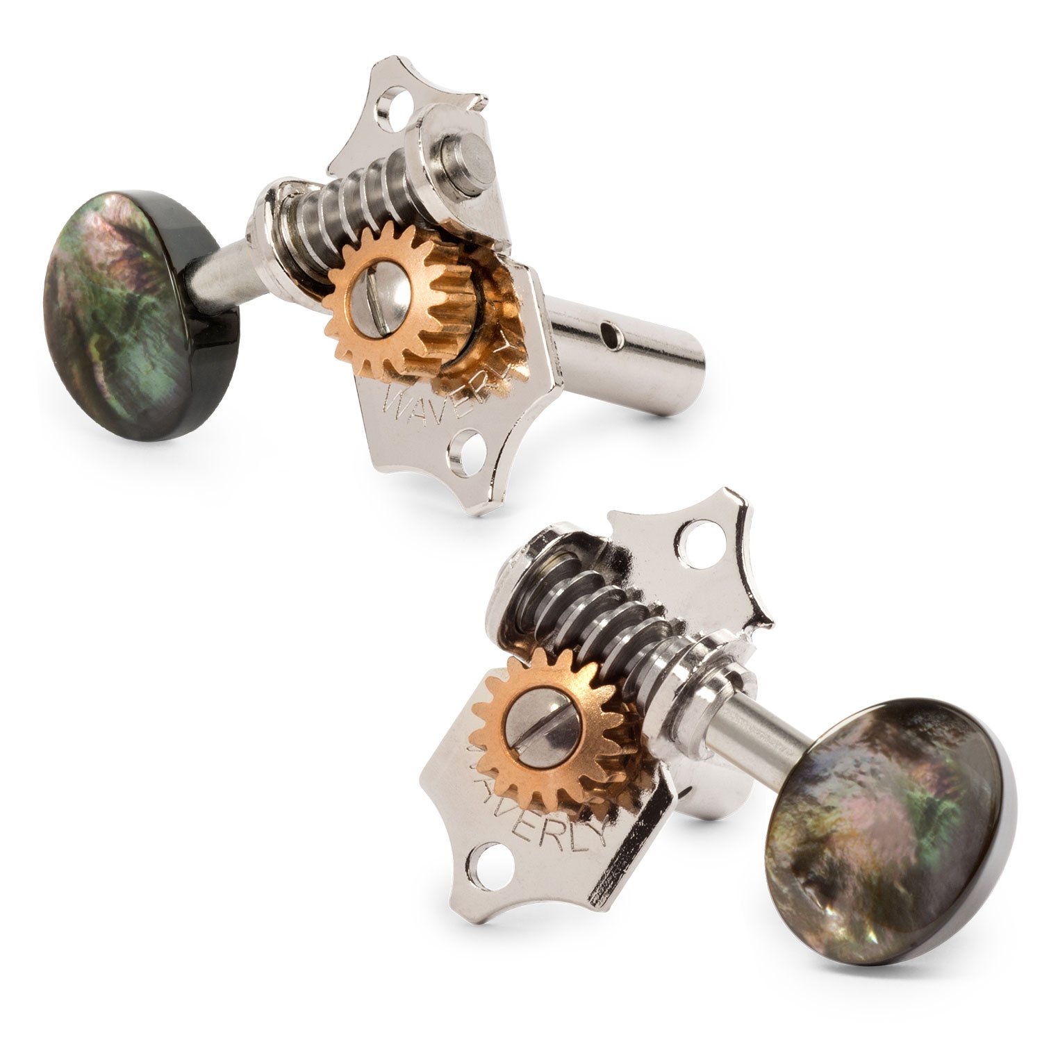 Waverly Guitar Tuners with Black Pearl Knobs for Slotted Pegheads