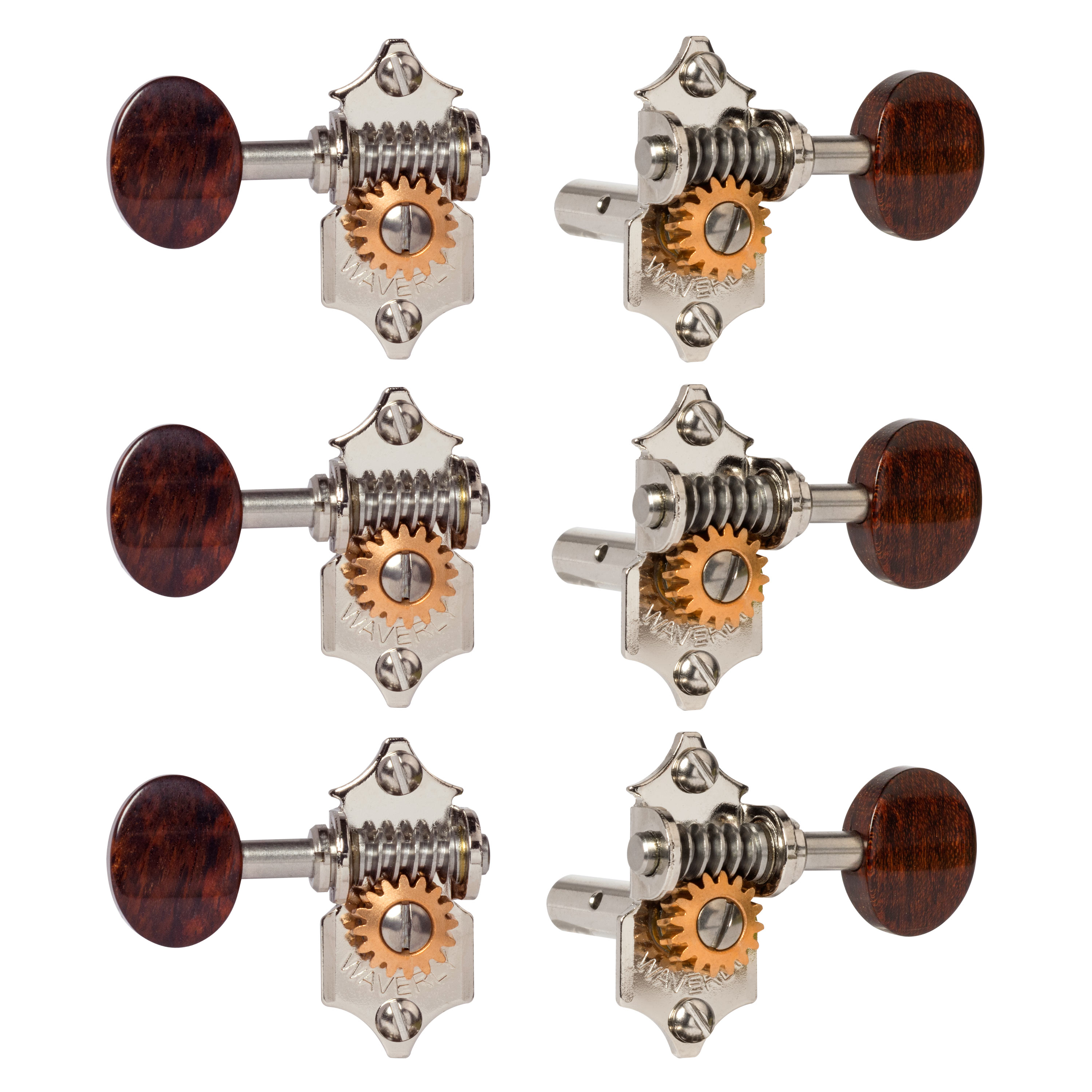 Waverly Guitar Tuners with Snakewood Knobs for Slotted