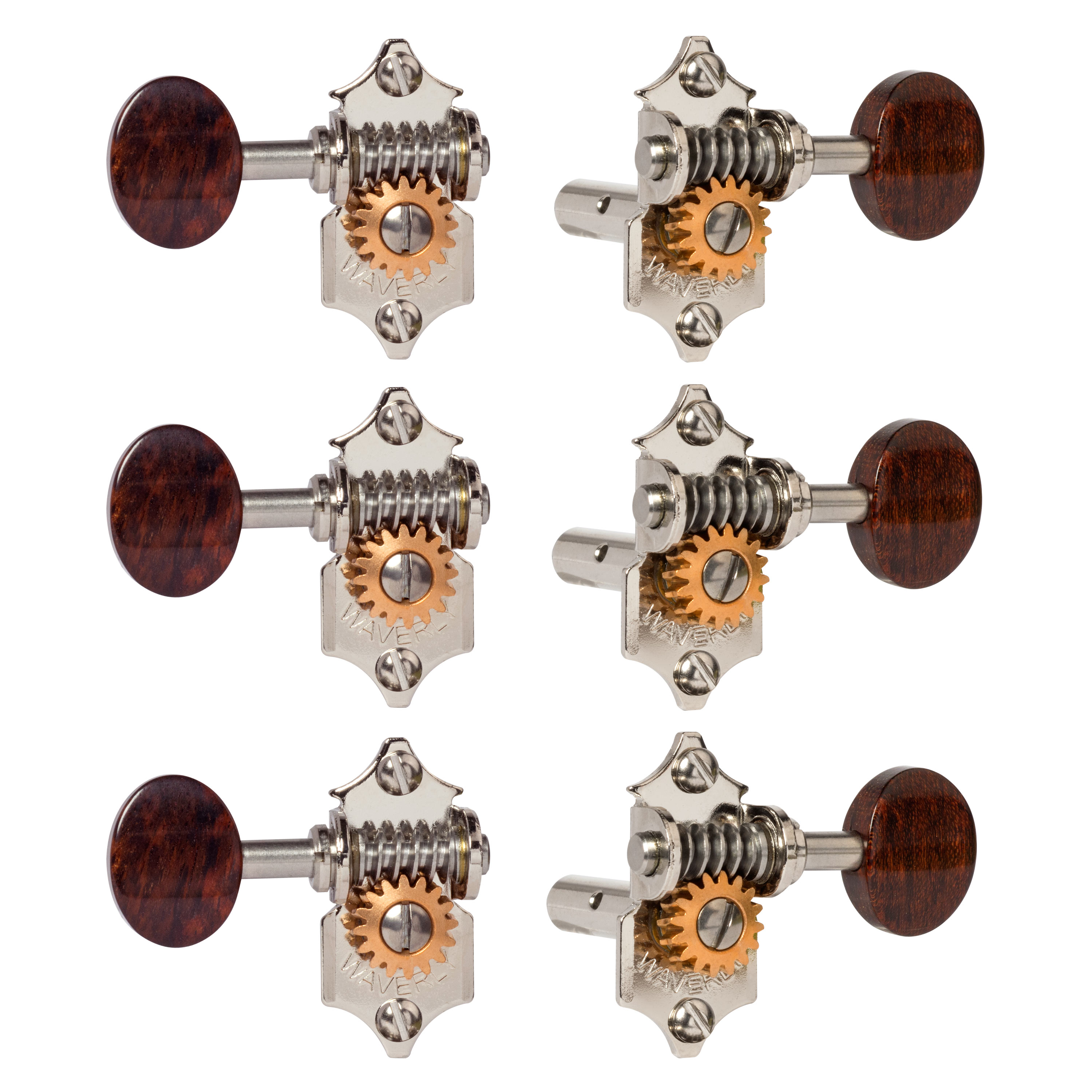 Waverly Guitar Tuners with Snakewood Knobs for Slotted Pegheads