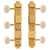 Golden Age Vintage-style 3-On-Plate Tuners, Gold