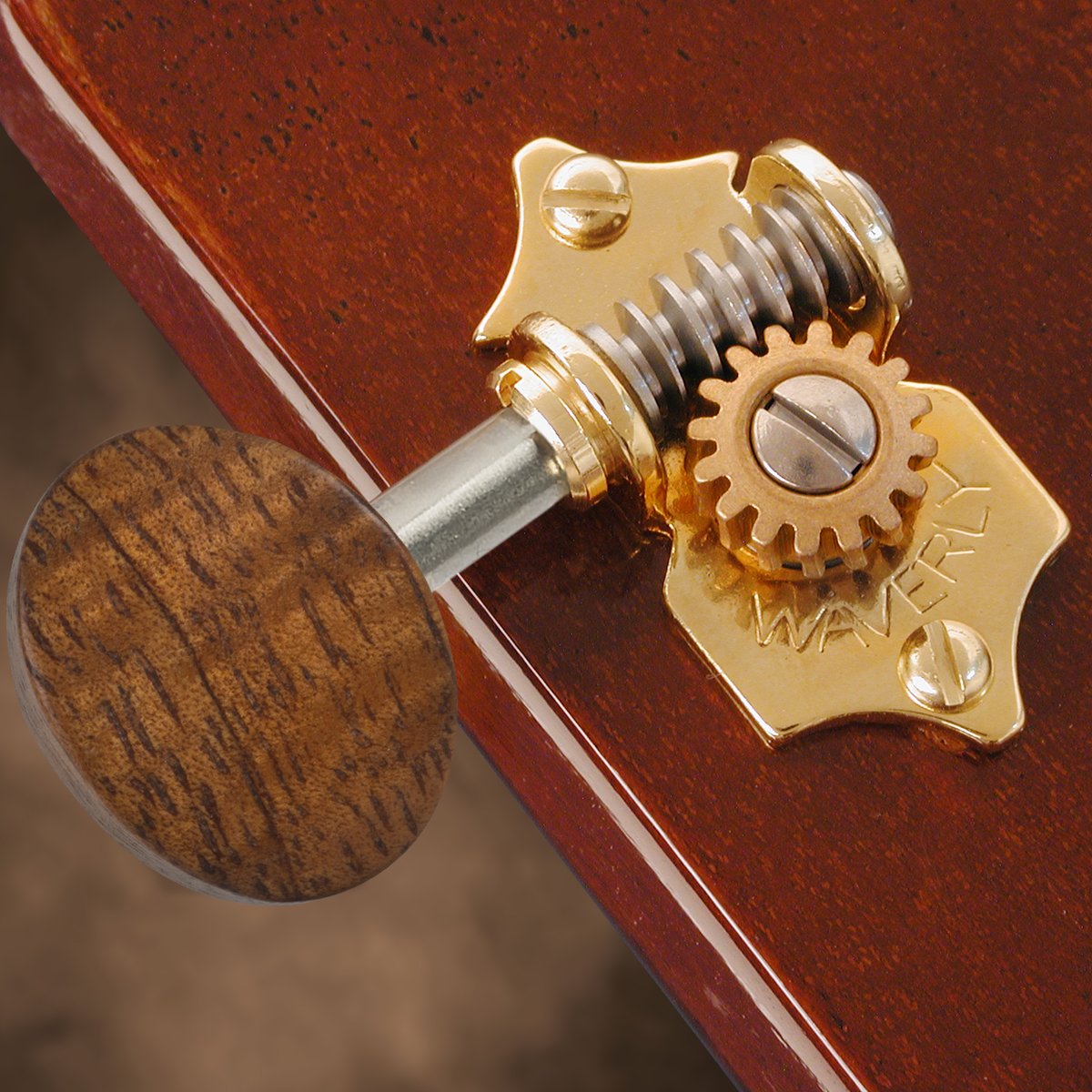 Waverly Guitar Tuners with Koa Knobs for Solid Pegheads