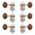 Waverly Guitar Tuners with Koa Knobs for Solid Pegheads, Nickel, 3L/3R