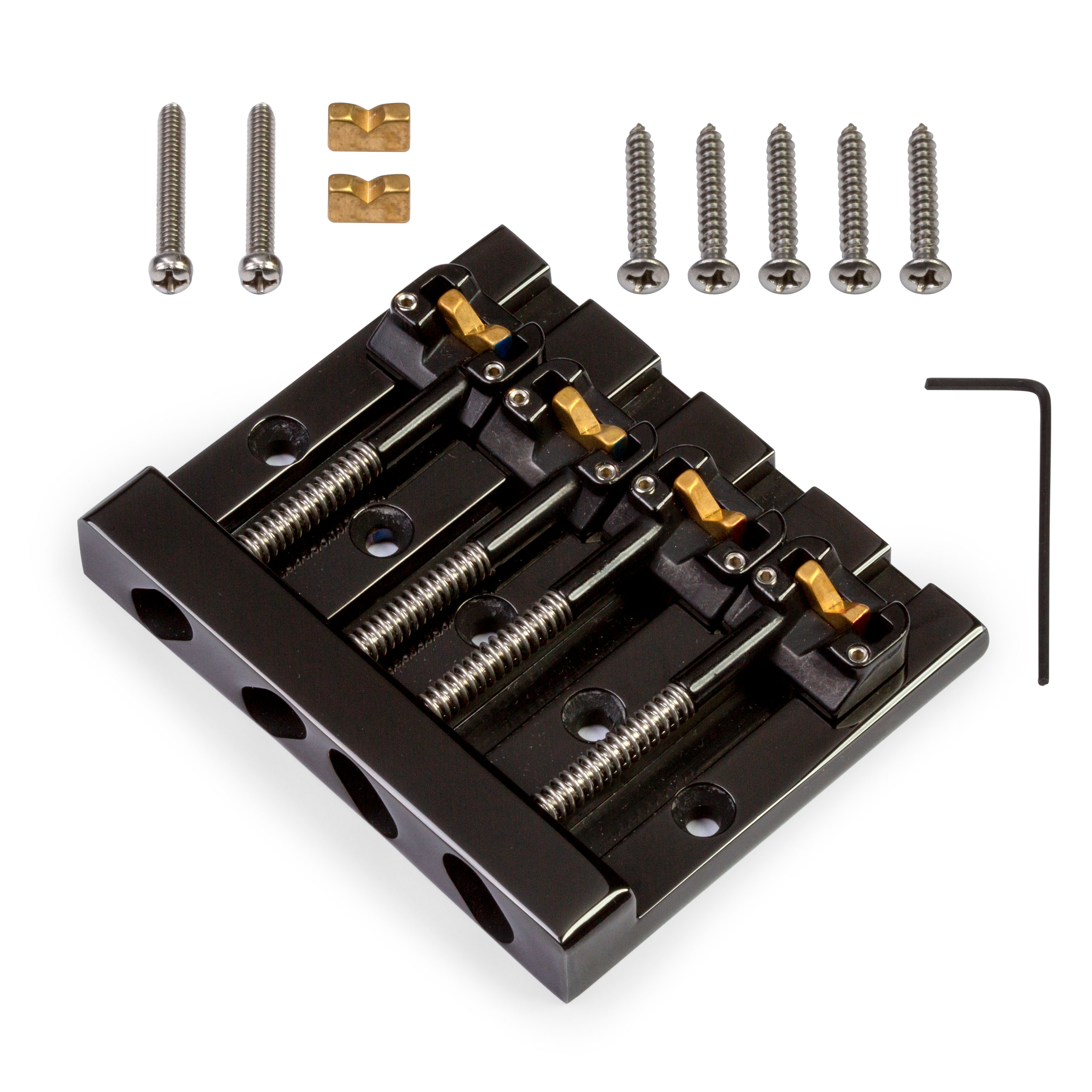 Hipshot 4-string KickAss Bass Bridge, Black Hipshot 4-string KickAss Bass Bridge, Black