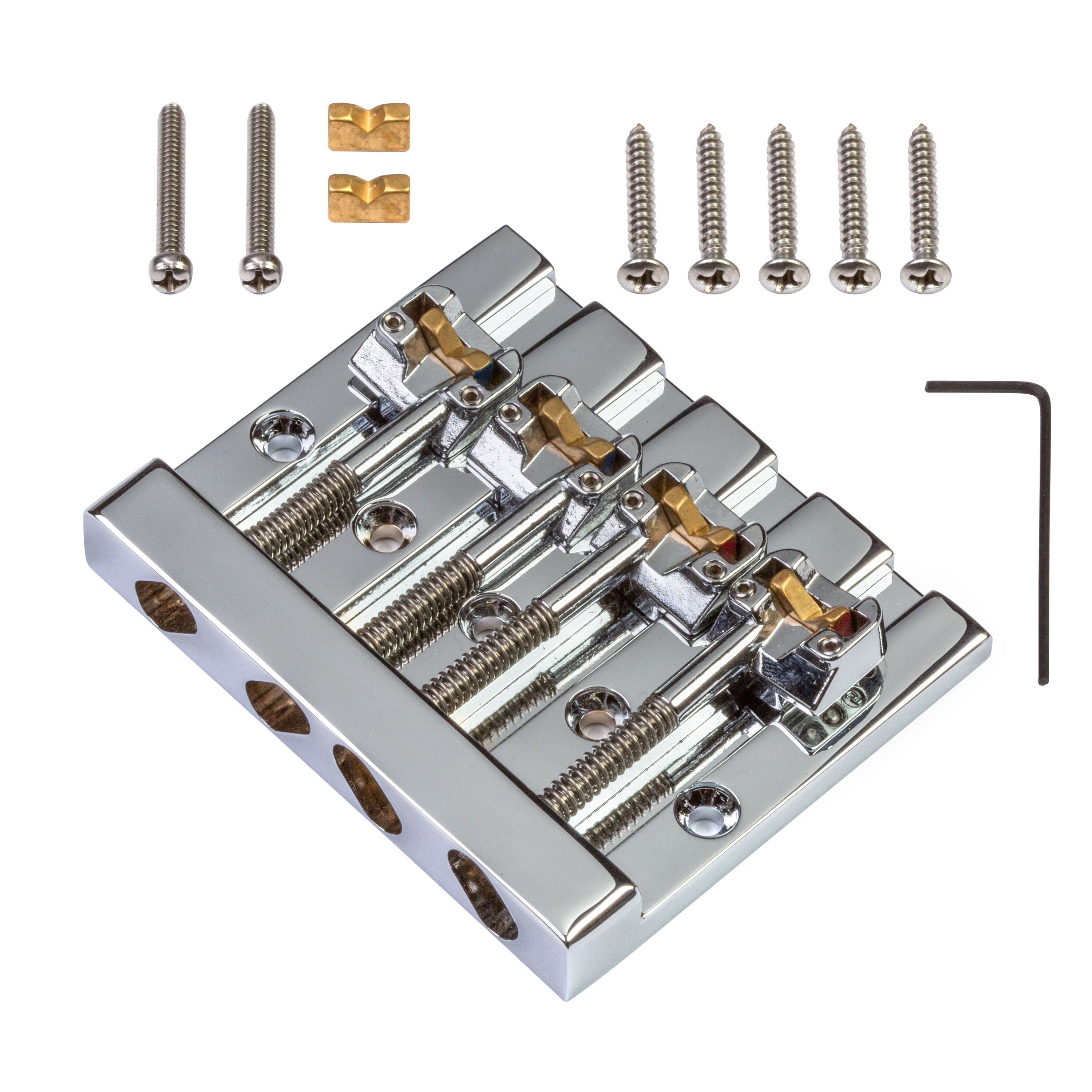 Hipshot 4-string KickAss Bass Bridge, Chrome Hipshot 4-string KickAss Bass Bridge, Chrome