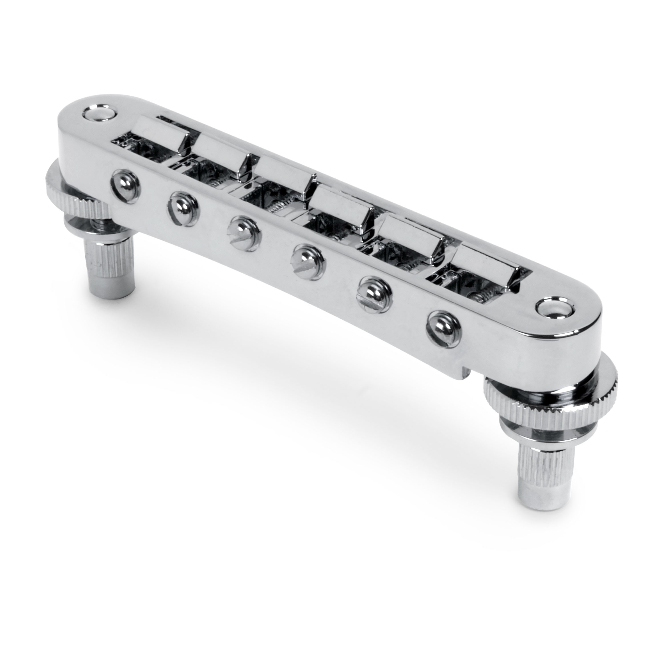 Nashville Tune-o-matic Bridge, Chrome, with studs and bushings Nashville Tune-o-matic Bridge, Chrome, with studs and bushings