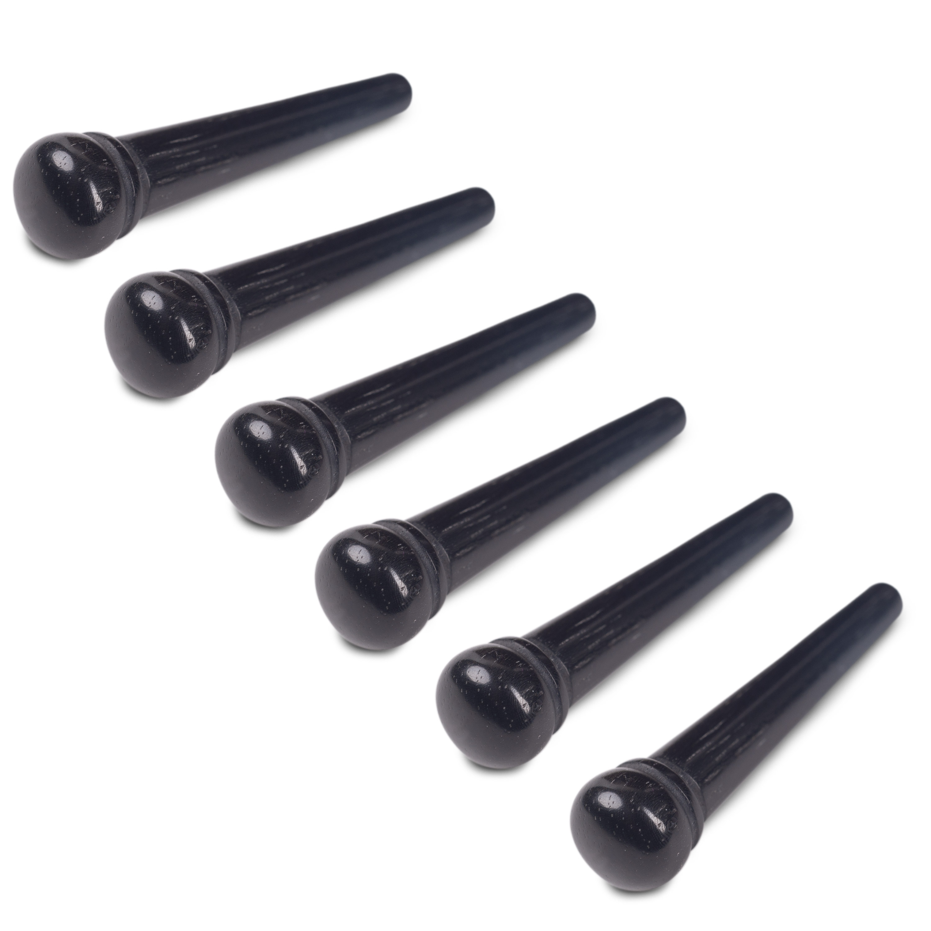 Waverly Ebony Bridge Pins, Unslotted with no dot, set of 6 Waverly Ebony Bridge Pins, Unslotted with no dot, set of 6