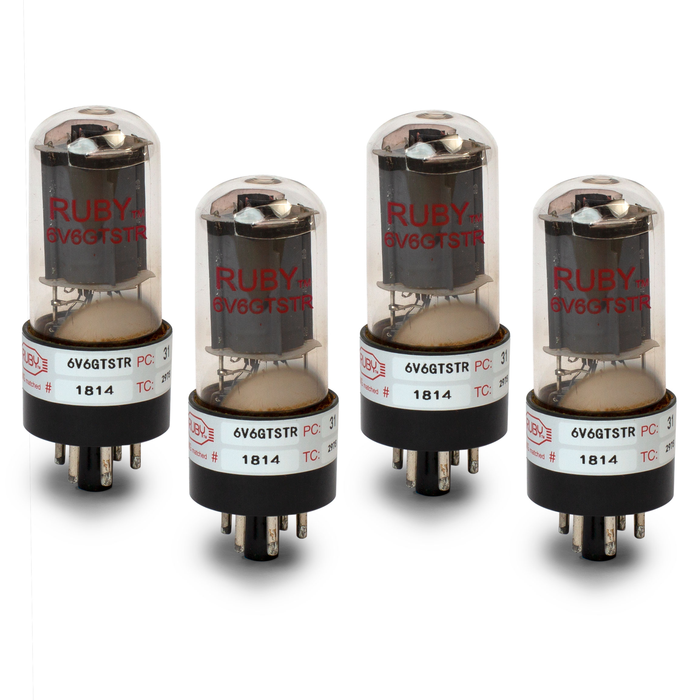 Ruby Tubes 6V6GTSTR Power Tube, Matched Quad