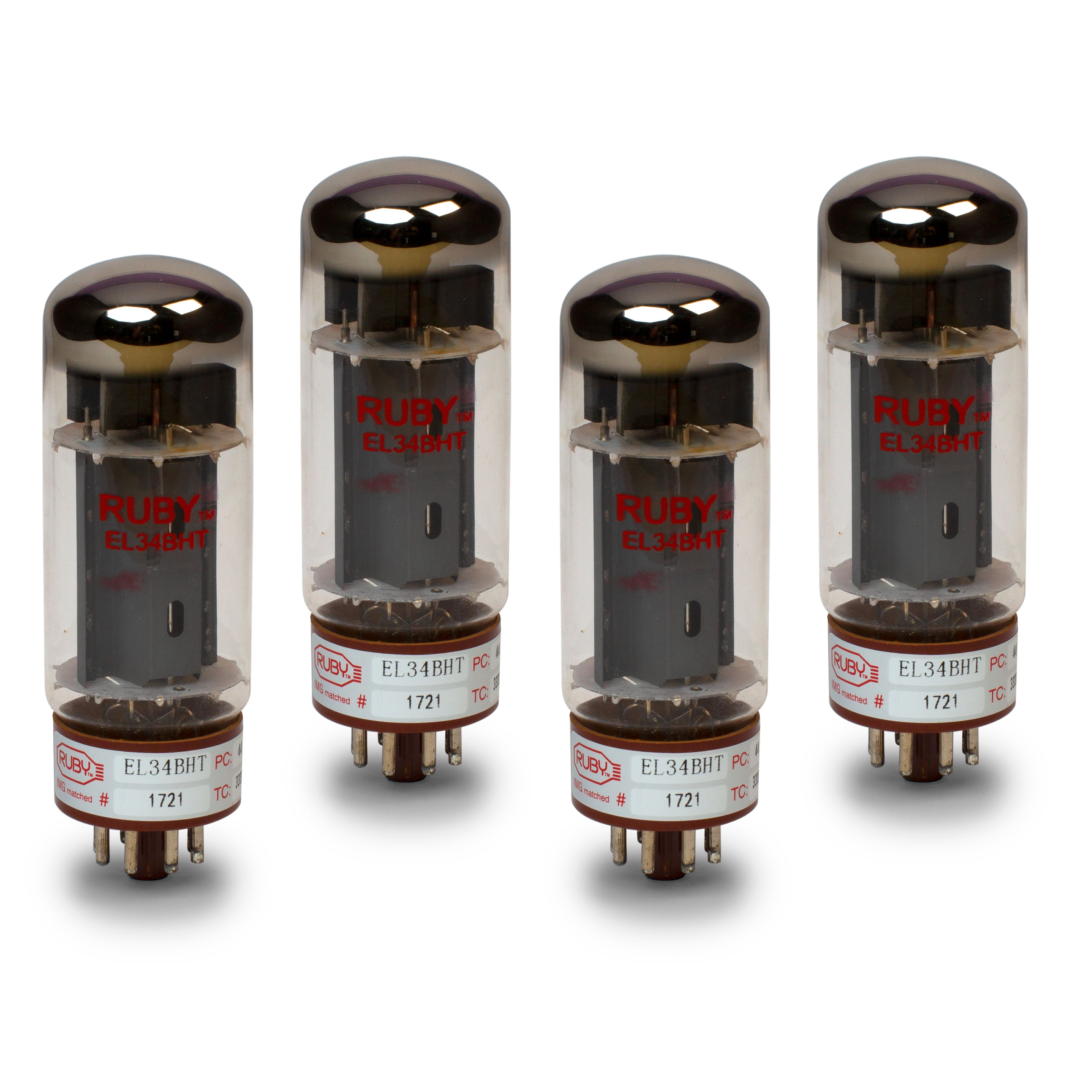 Ruby Tubes EL34BHT Power Tube, Matched Quad Ruby Tubes EL34BHT Power Tube, Matched Quad