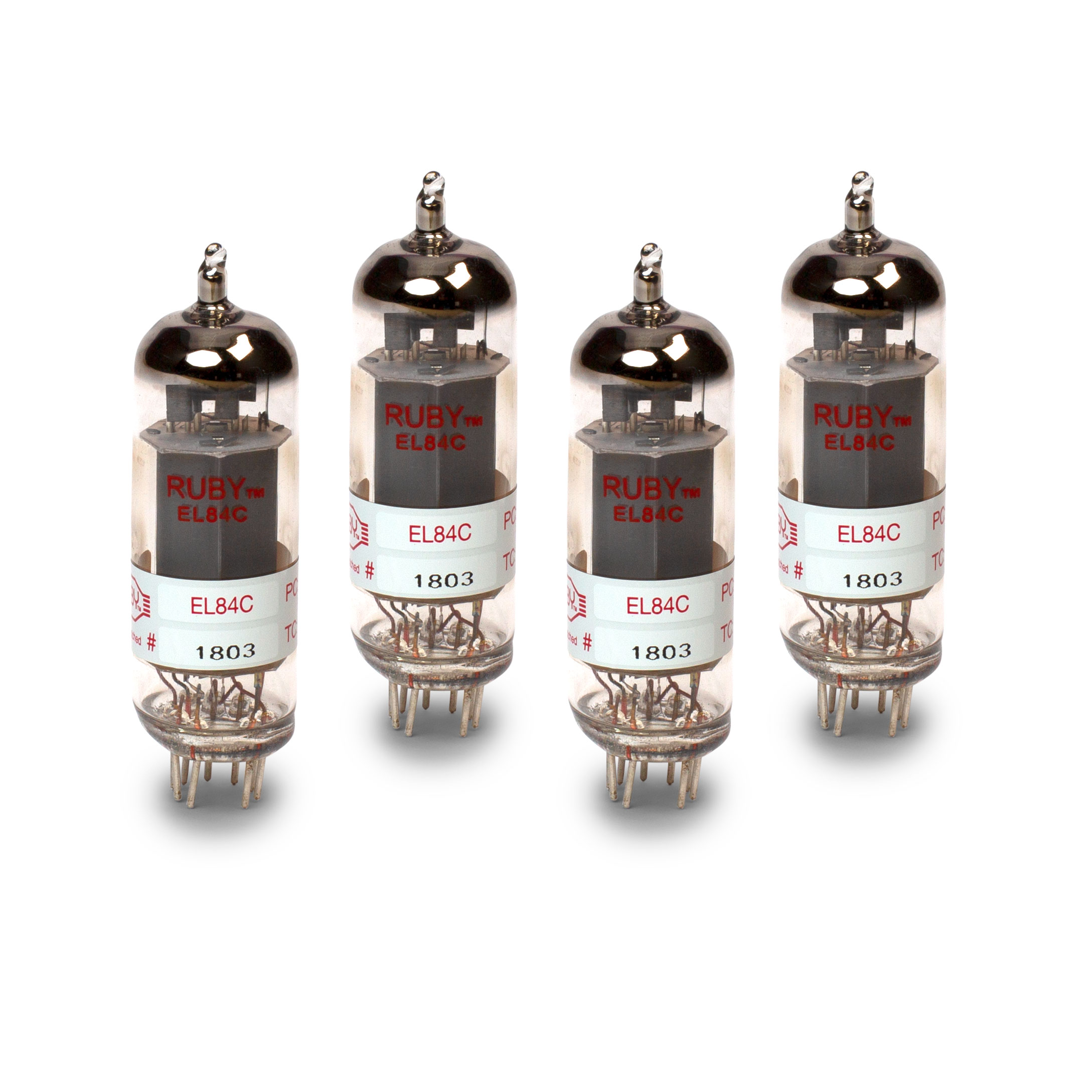 Ruby Tubes EL84C Power Tubes, Matched Quad