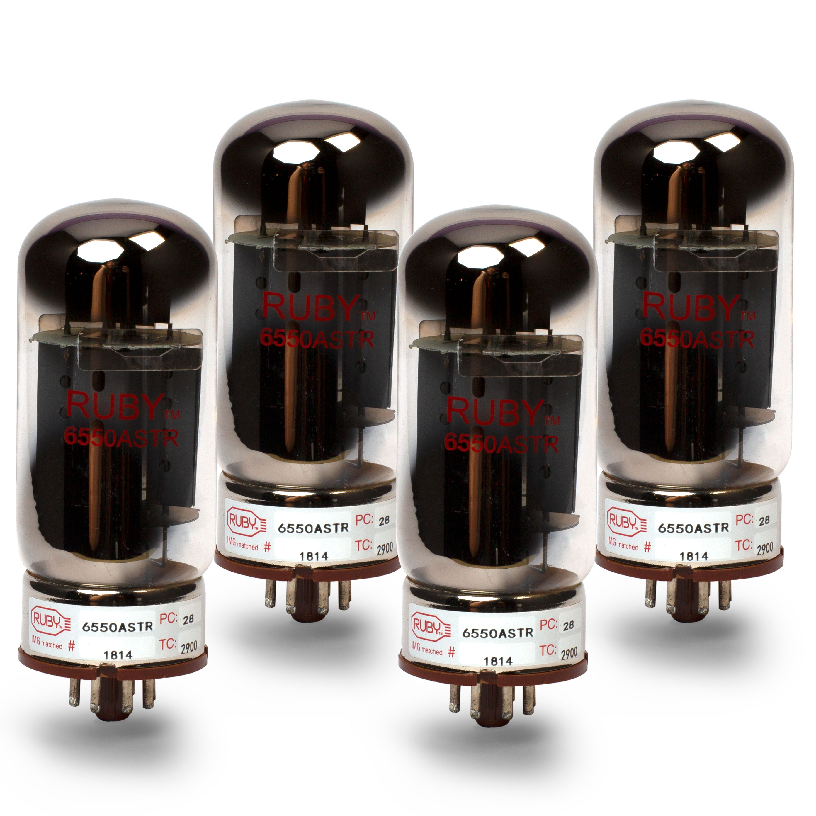 Ruby Tubes 6550ASTR Power Tubes, Matched Quad