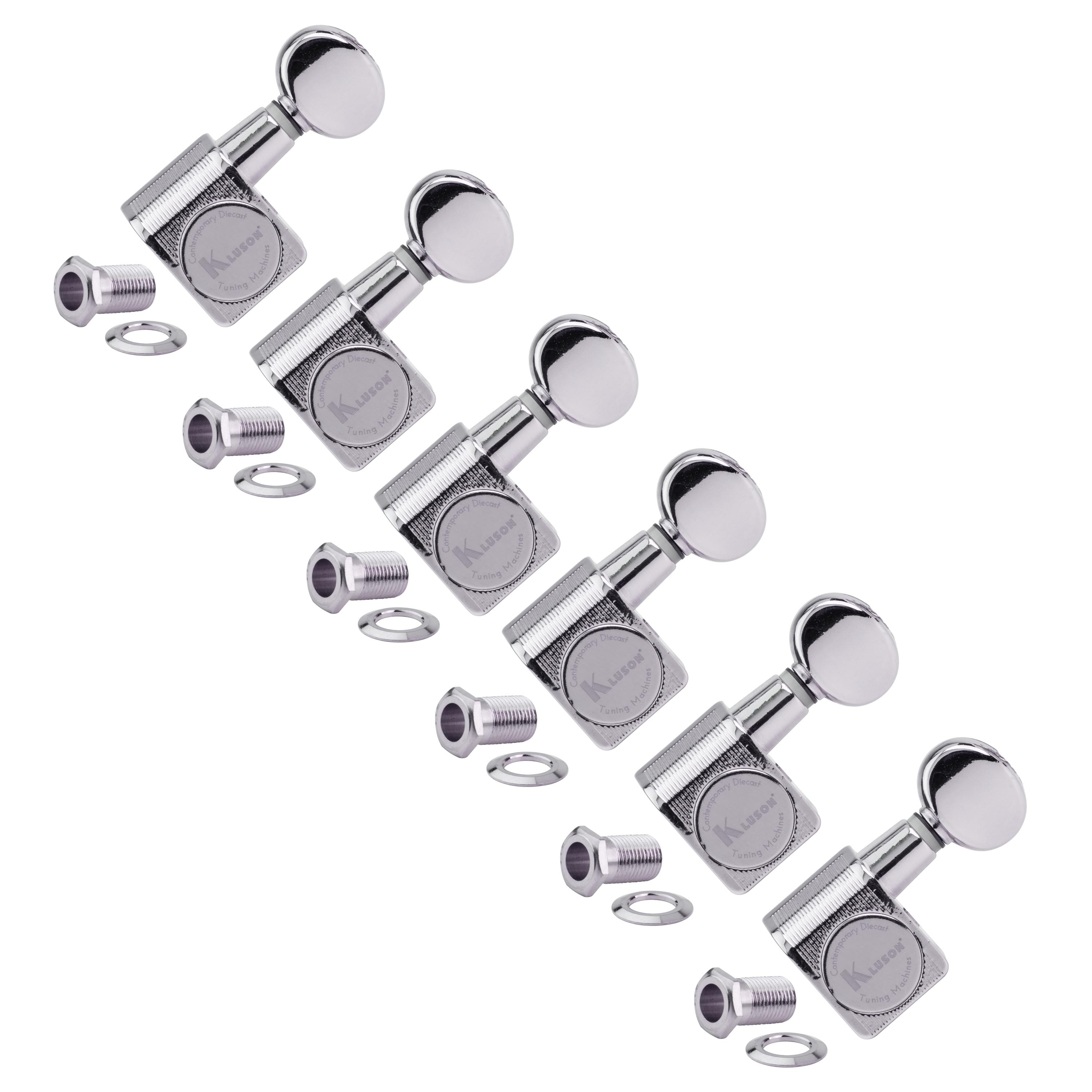 Kluson 6-In-Line Diecast 2-Pin Tuners for Fender Guitars