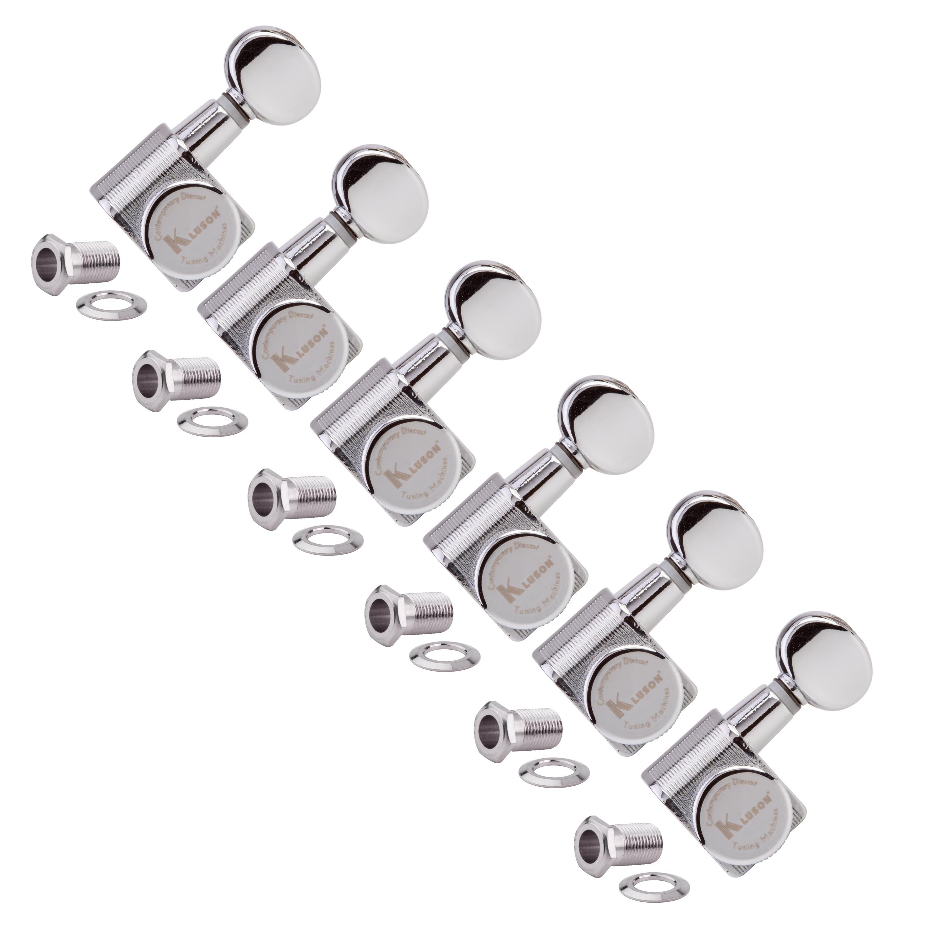 Kluson 6-In-Line Locking Diecast 2-Pin Tuners for Fender Guitars
