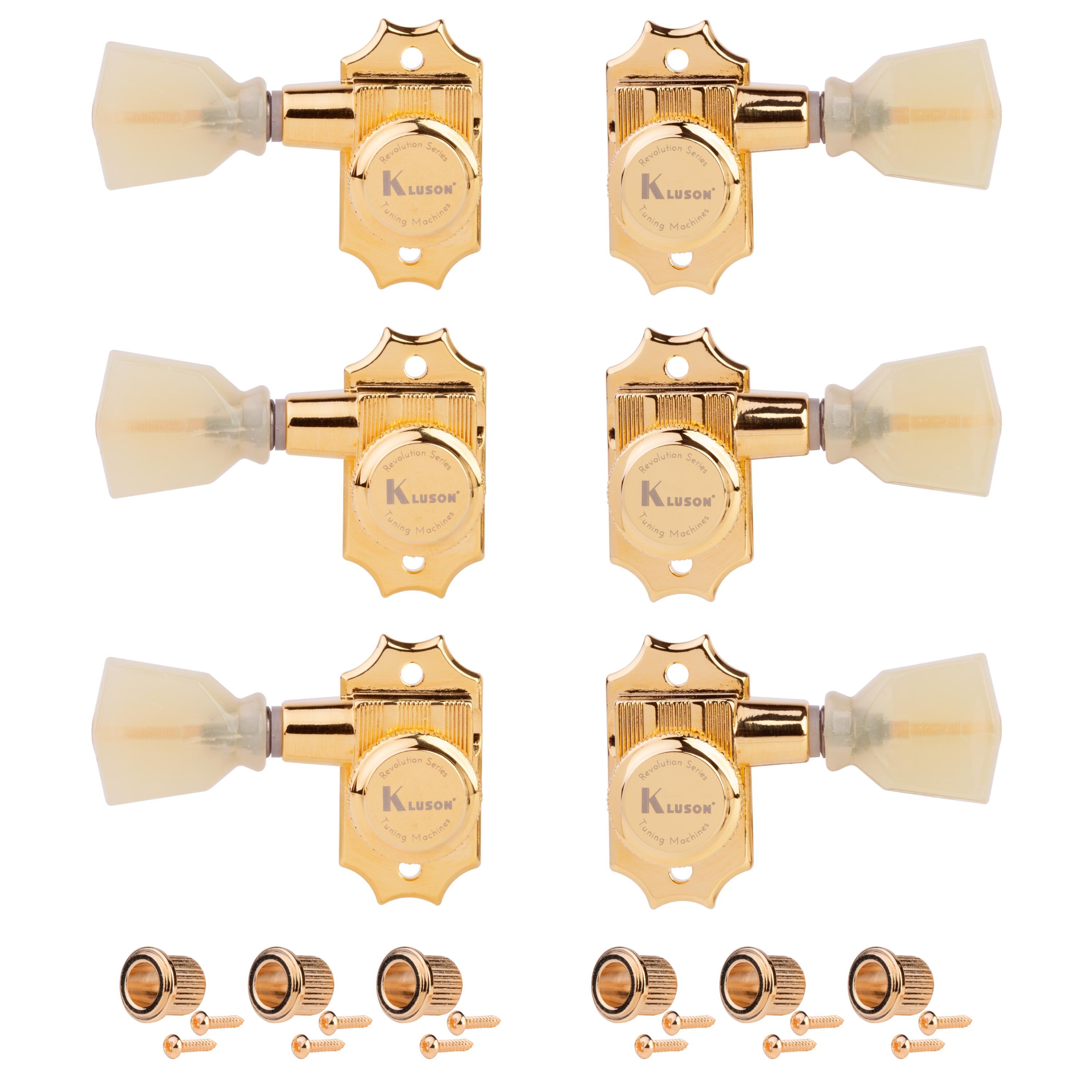 Kluson 3+3 Locking Revolution Series G-Mount Non-Collared Tuners
