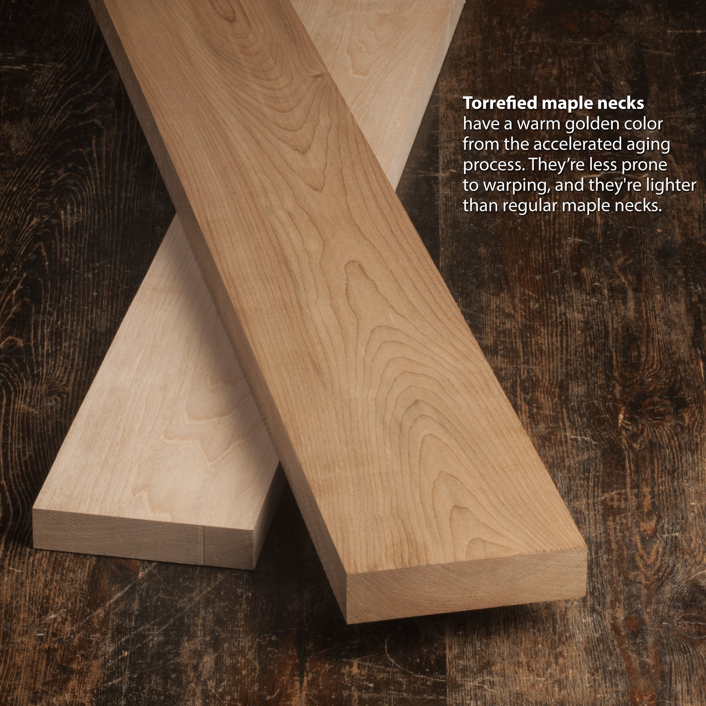 Torrefied Maple Bass Neck Blanks StewMac