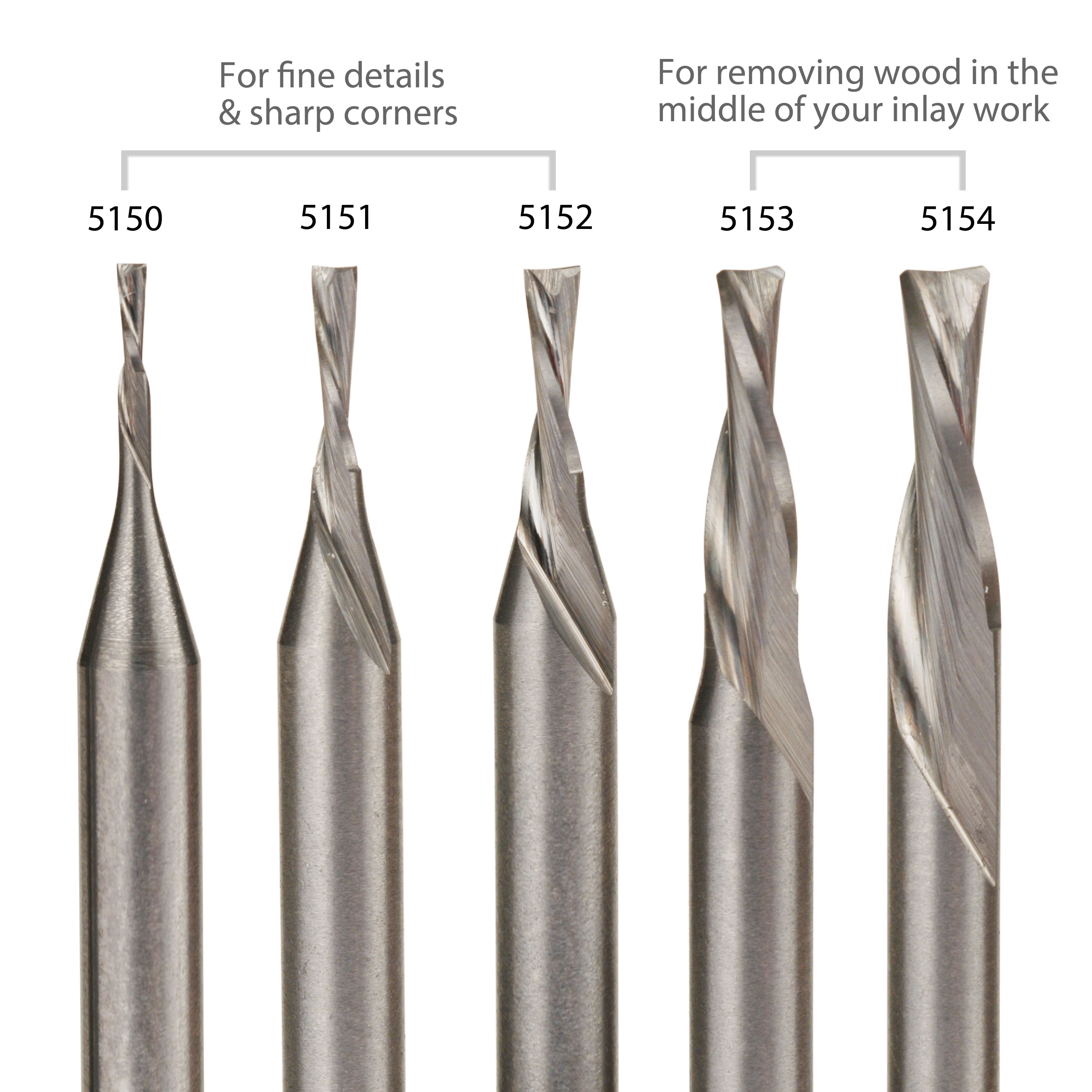 Carbide Downcut Inlay Router Bits