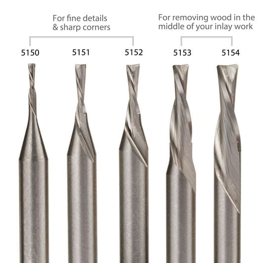 Carbide Downcut Inlay Router Bits - StewMac