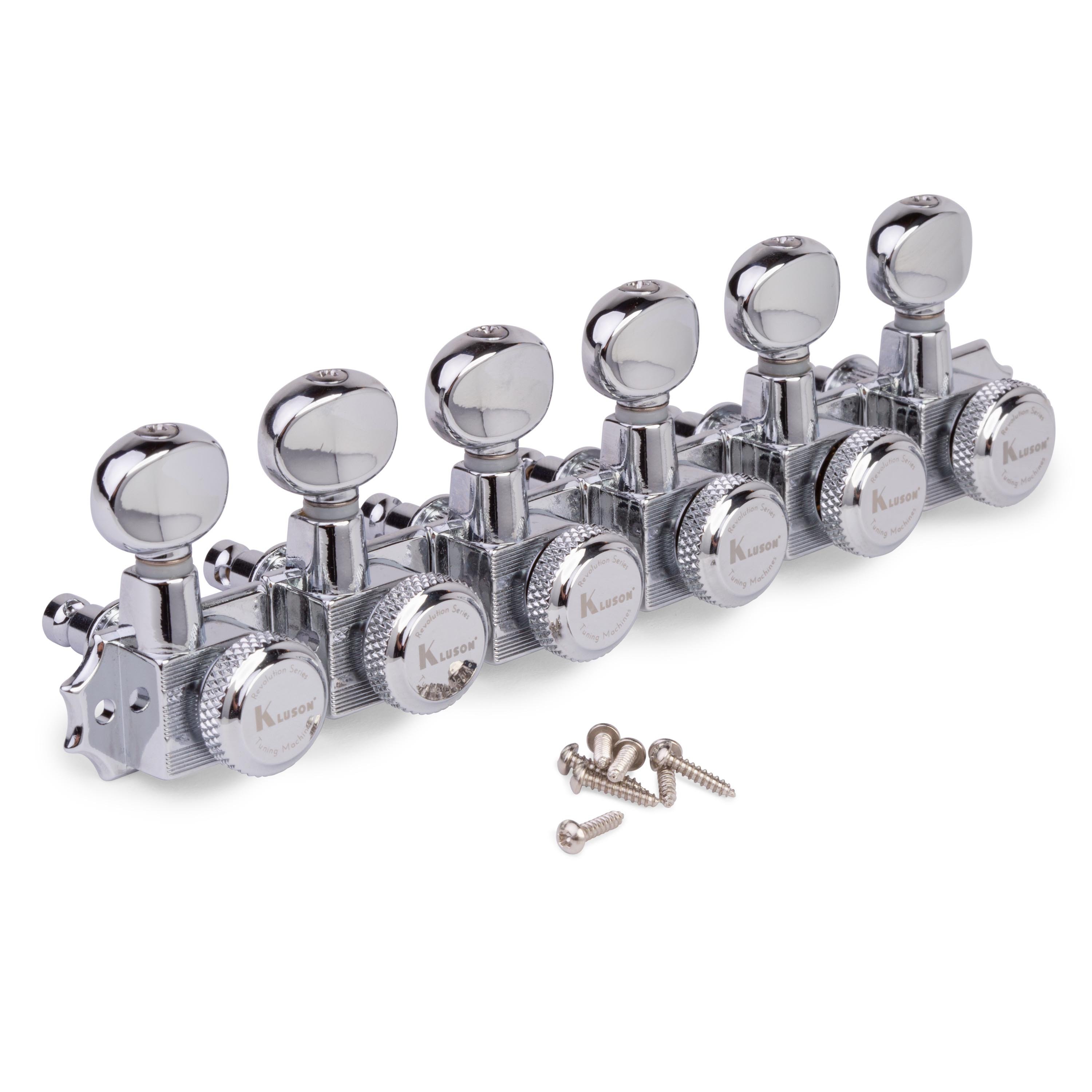 Kluson 6-In-Line Locking Revolution Series H-Mount Non-Collared Tuners