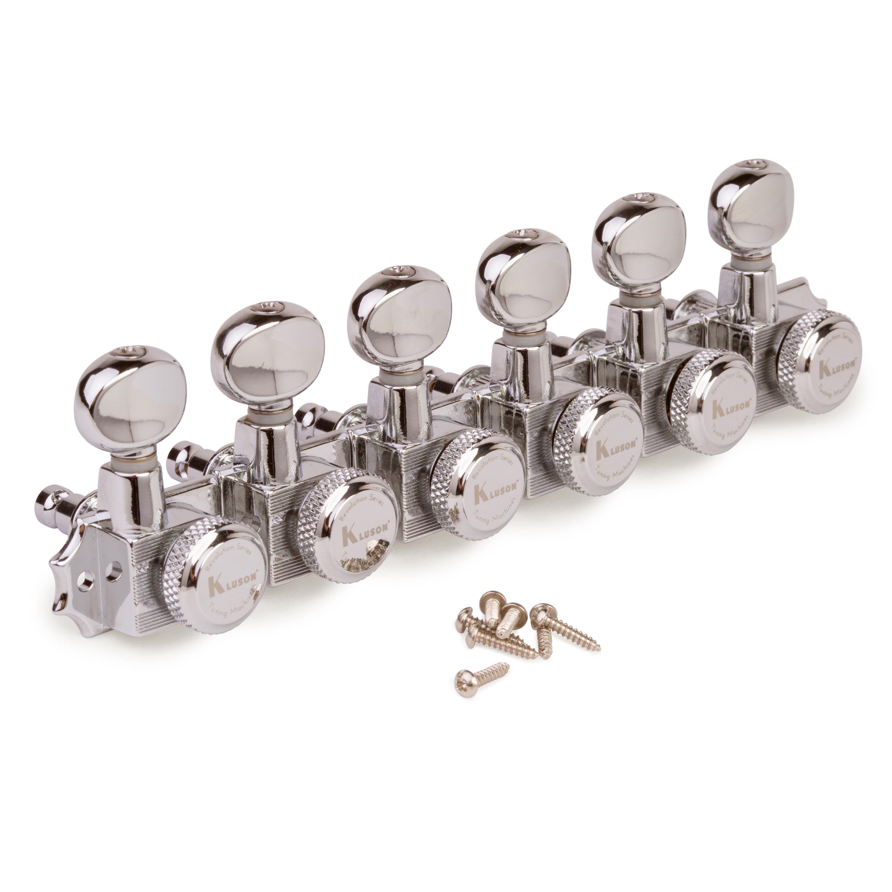 Kluson 6-In-Line Locking Revolution Series H-Mount Non-Collared Tuners