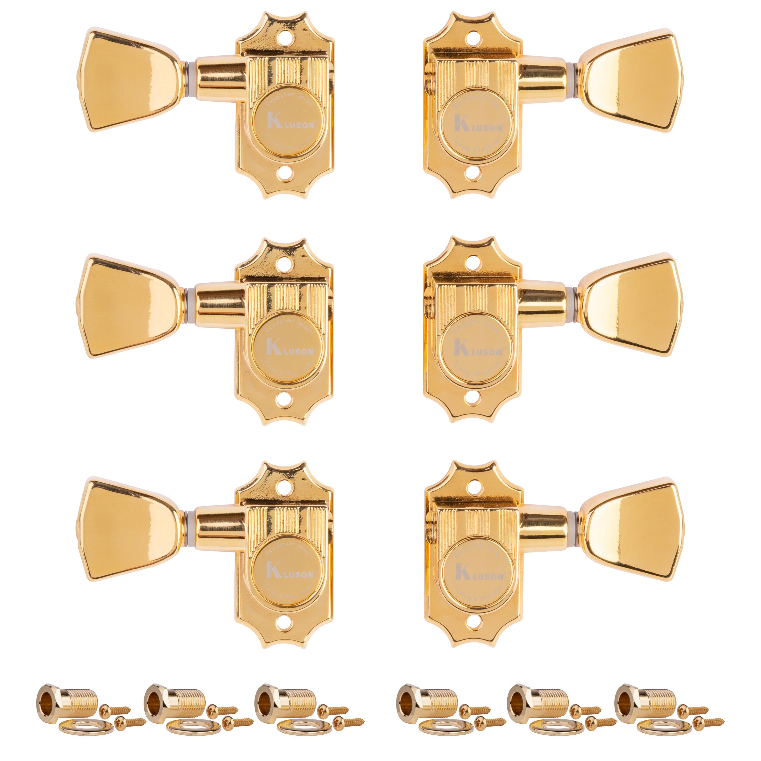 Kluson 3+3 Revolution Series G-Mount Tuners, Gold Kluson 3+3 Revolution Series G-Mount Tuners, Gold