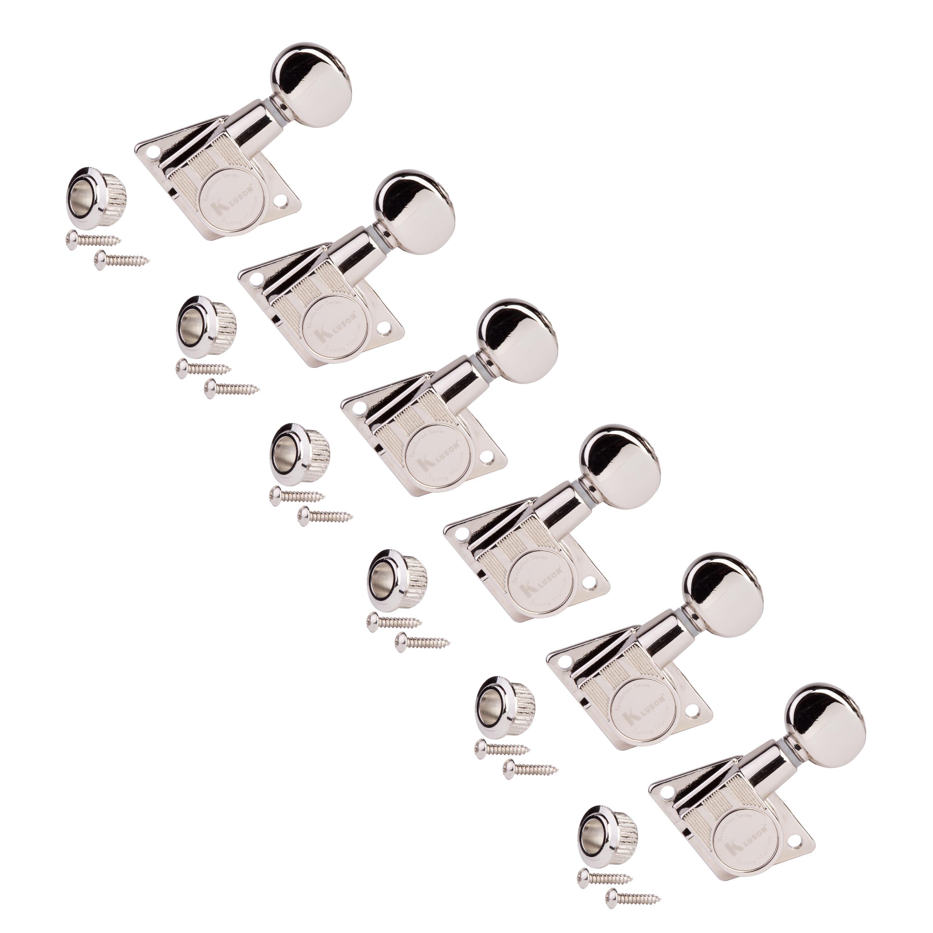 Kluson 6InLine Revolution Series FMount Tuners for Fender Guitars