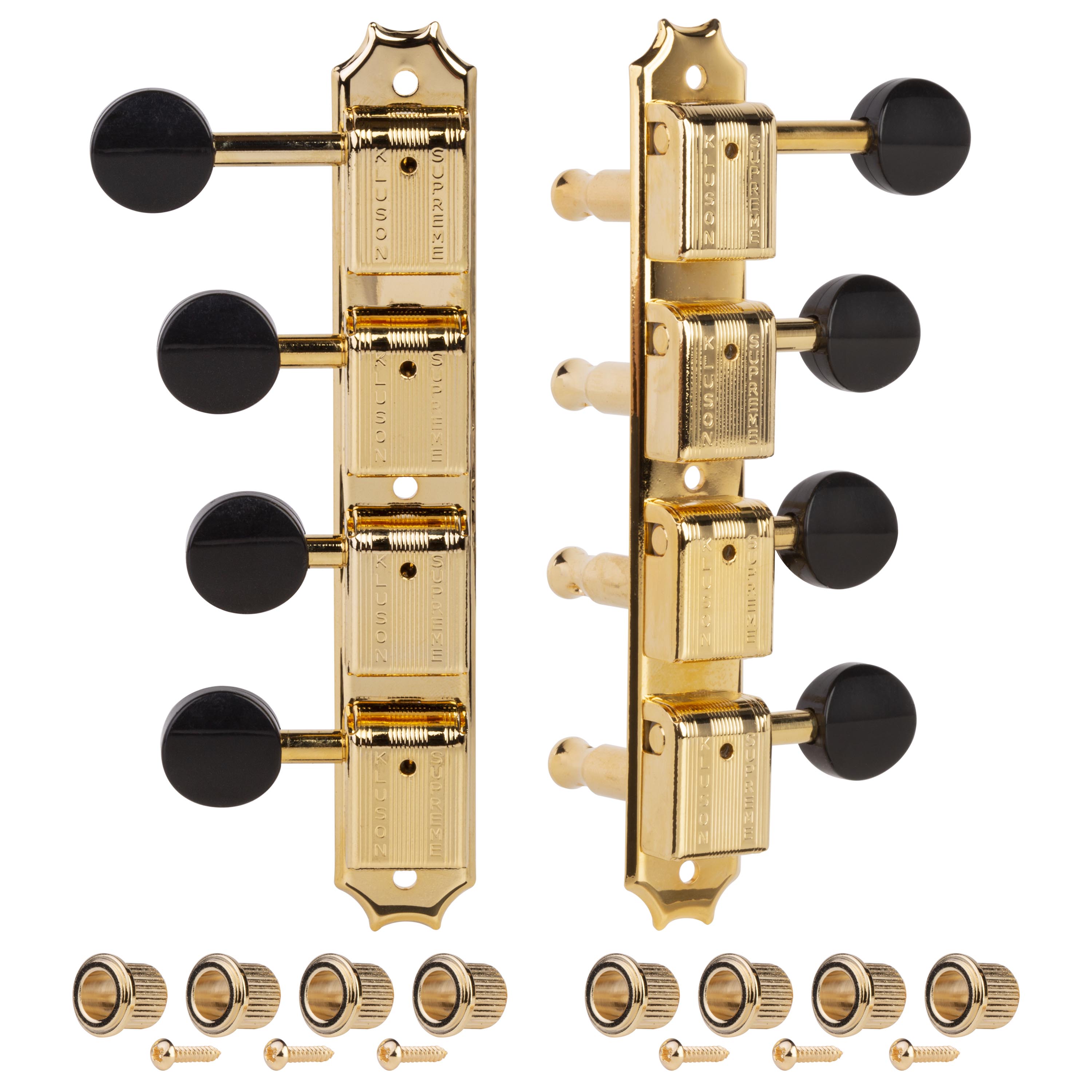 Gold with Pearloid Buttons Kluson Supreme F-Style Mandolin Tuners 