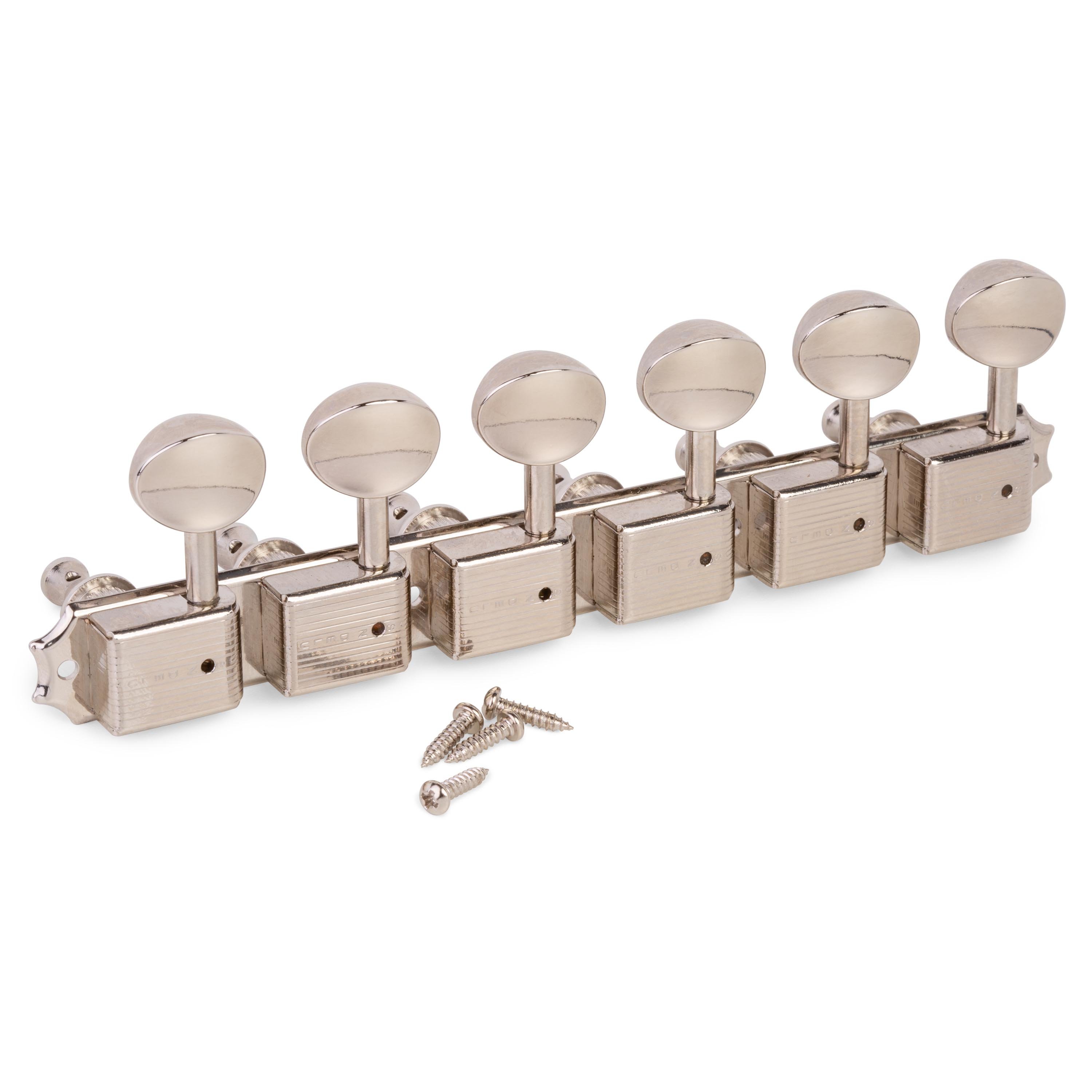 Kluson 6-on-Plate Left Hand Deluxe Series Tuners, Single Line
