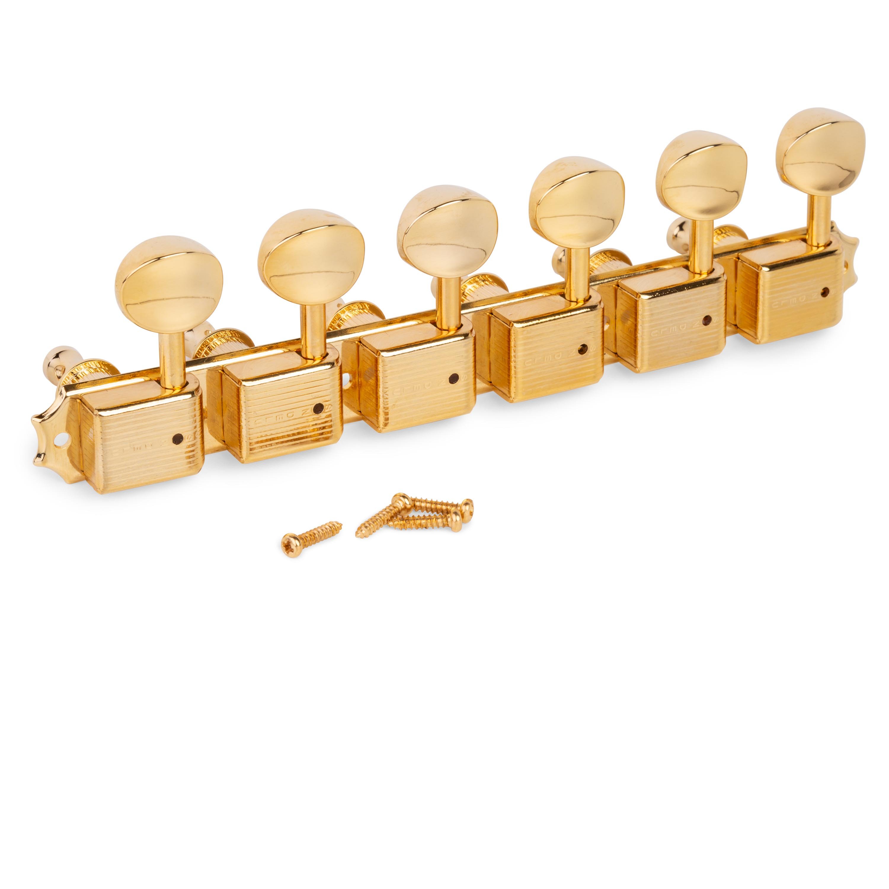 Kluson 6-on-Plate Left Hand Deluxe Series Tuners, Single Line