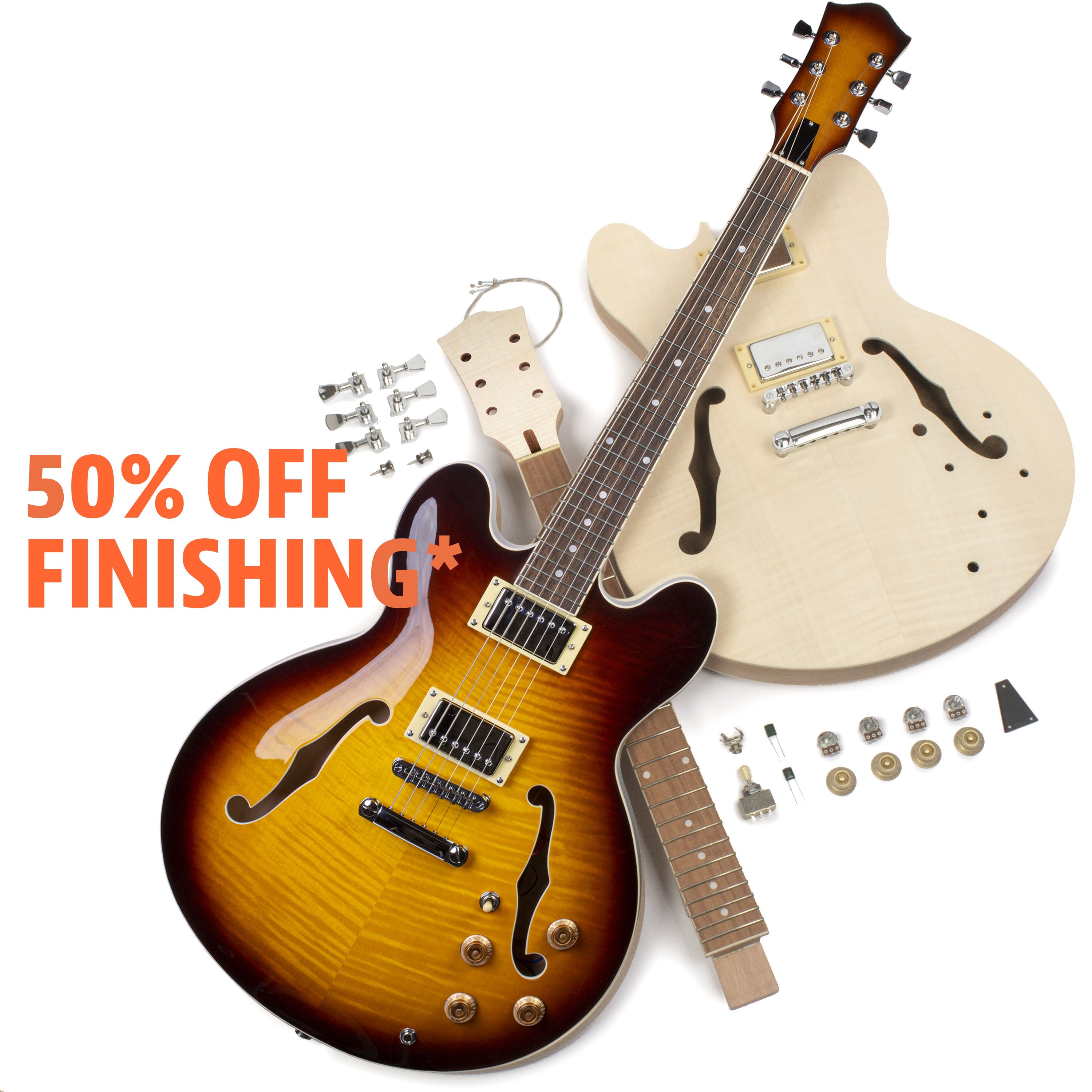 Semi hollow outlet guitar for beginners
