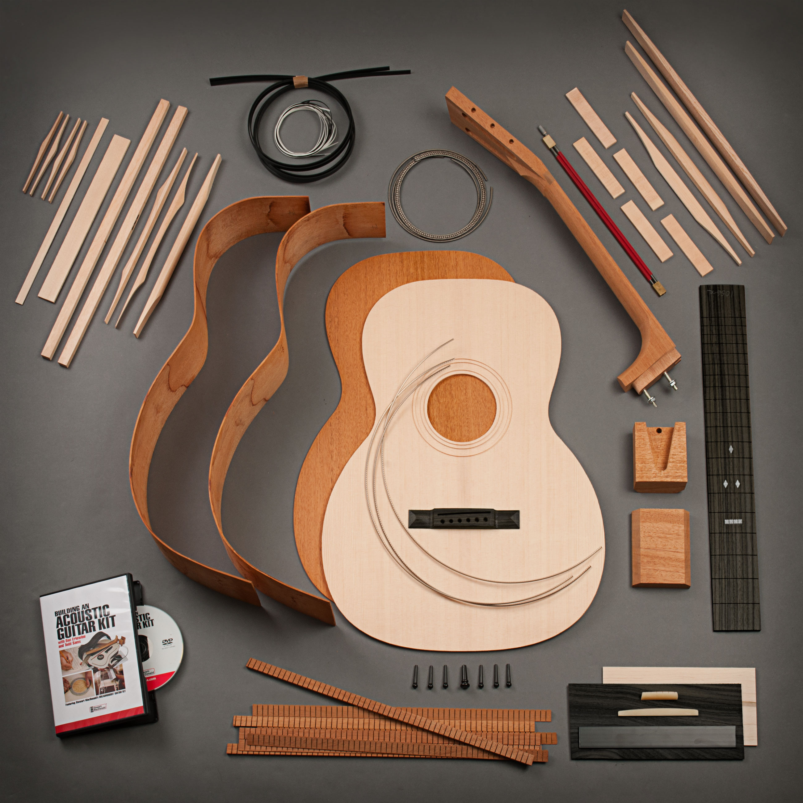 StewMac Triple-O Acoustic Guitar Kit, Mahogany Back & Sides, Sitka Top,  Dovetail Neck