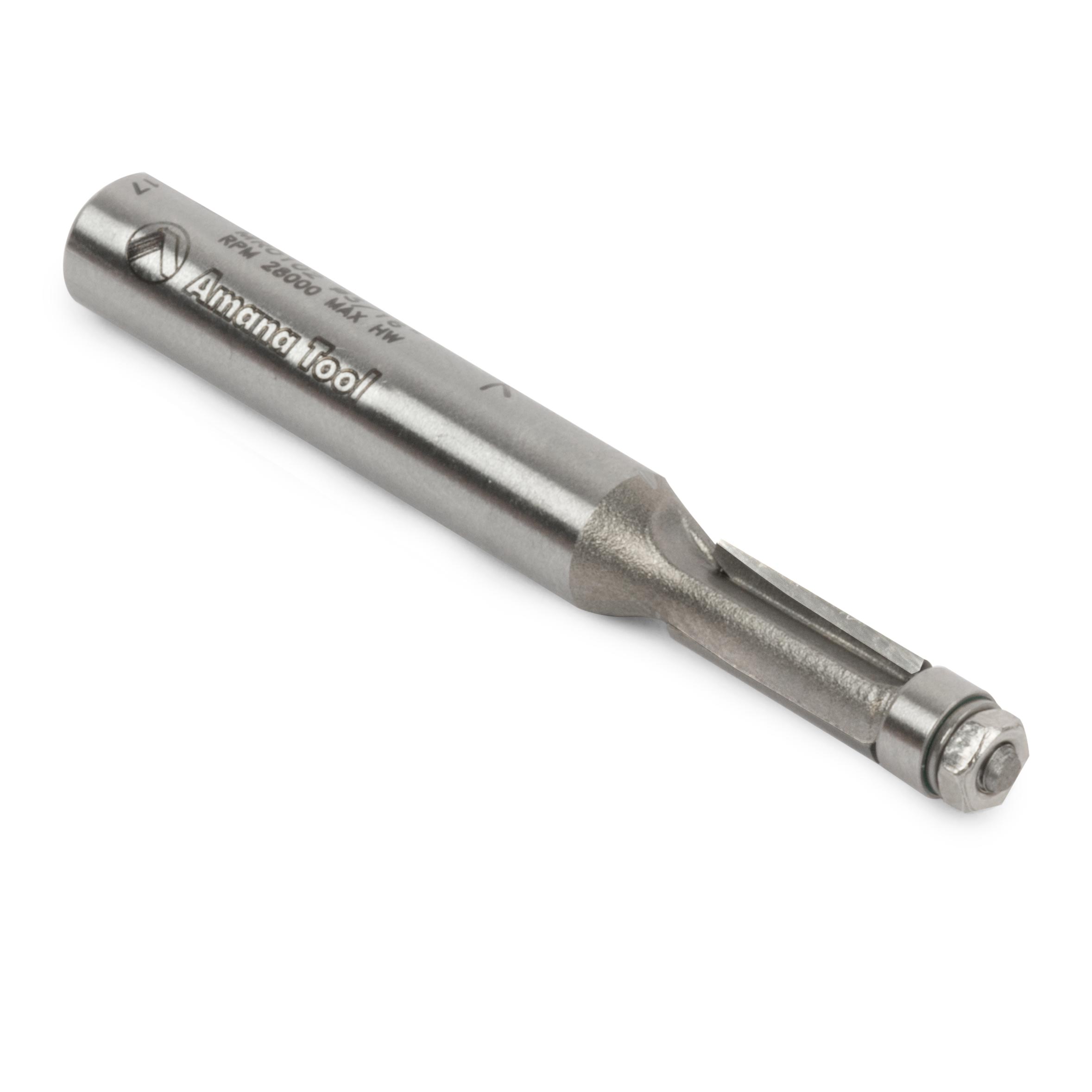 Amana Tool Miniature Flush-cut Ball Bearing Router Bit, 1/4" Shank