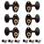 Schertler Guitar Tuning Keys for 3+3 Solid Pegheads - Ebony Knobs, Matte black with ebony