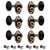 Schertler Guitar Tuning Keys for 3+3 Solid Pegheads - Ebony Knobs, Metallic with ebony