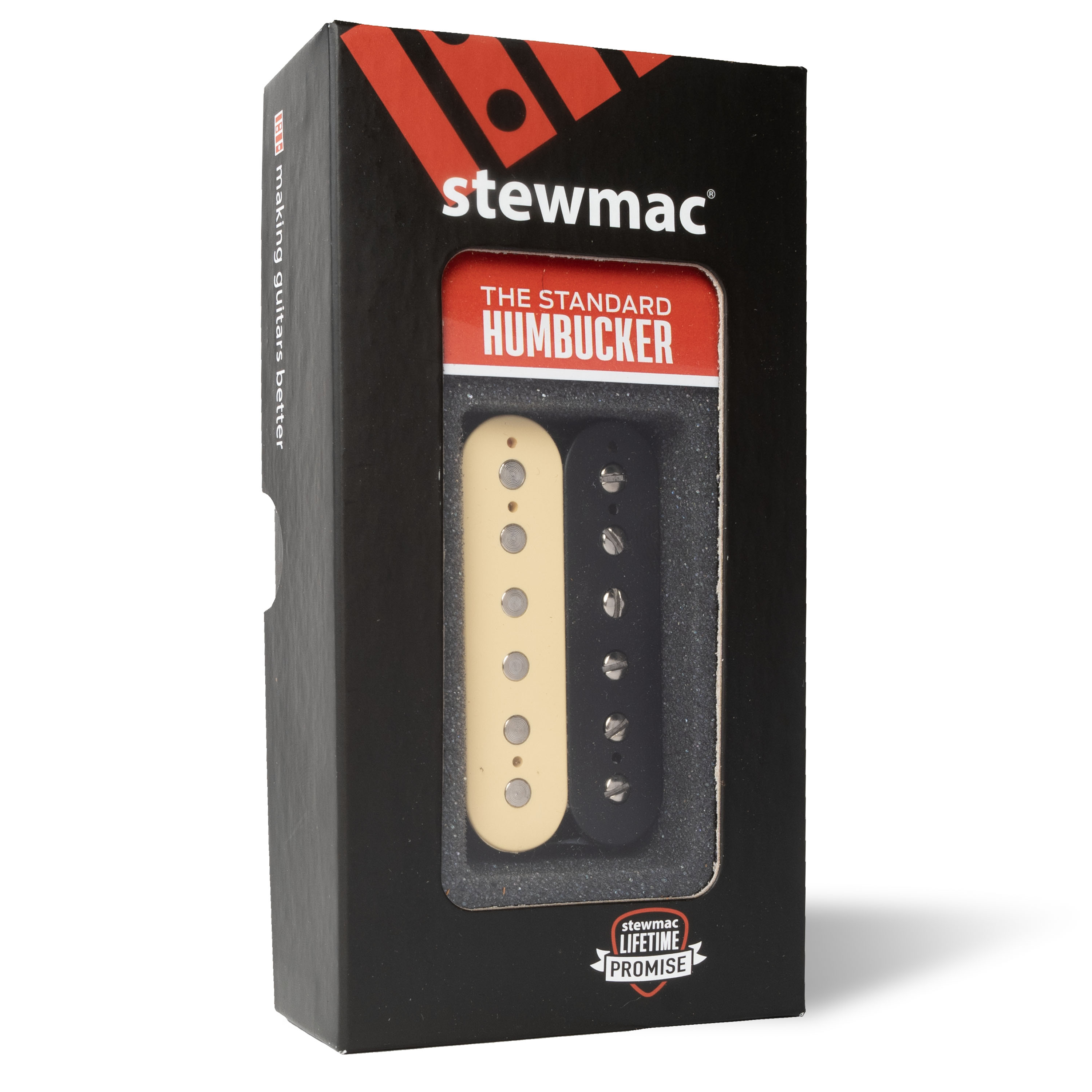 StewMac Humbucker Pickups Neck Position Black Exposed Coils