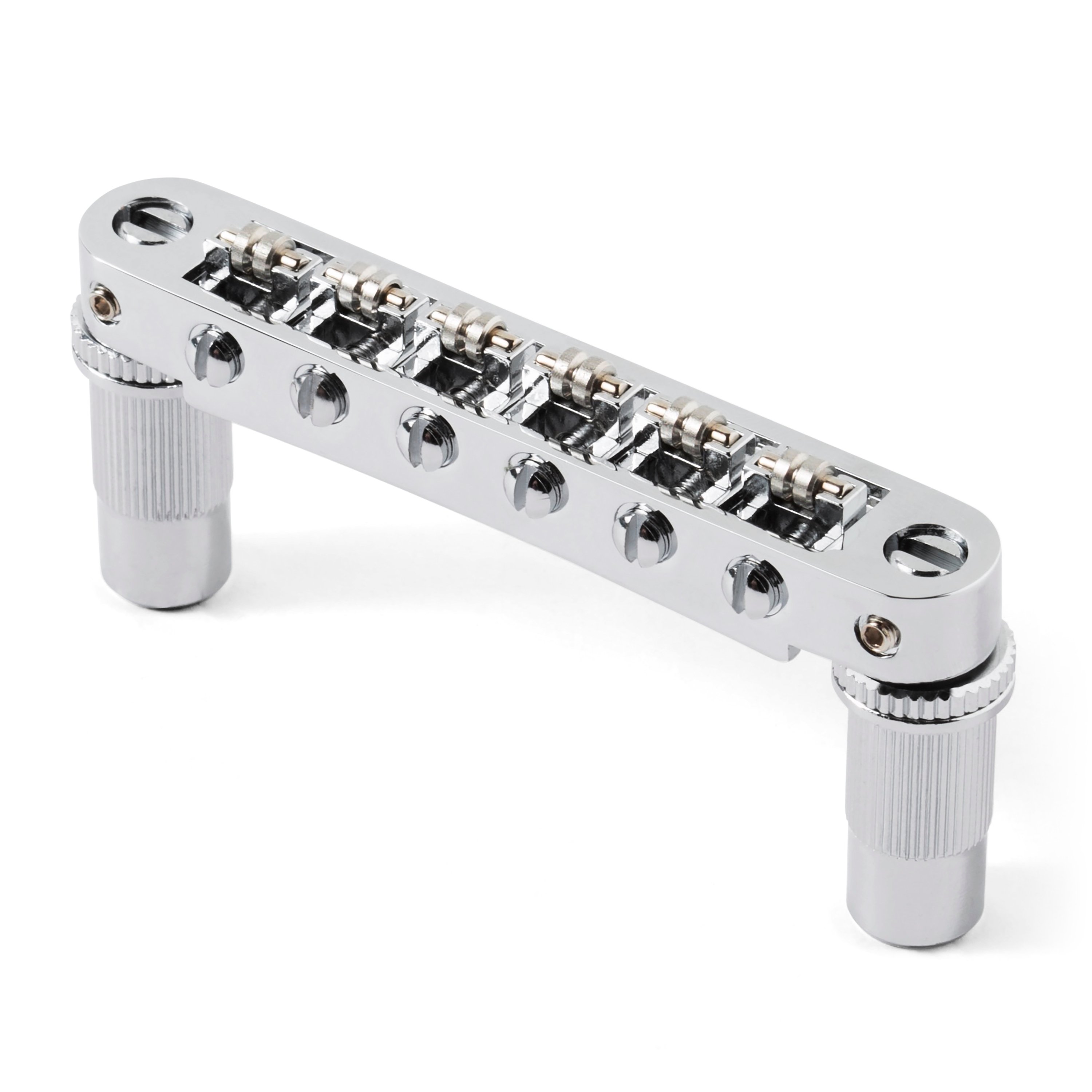 TonePros TPFR Tune-o-matic Bridge with Roller Saddles, Chrome