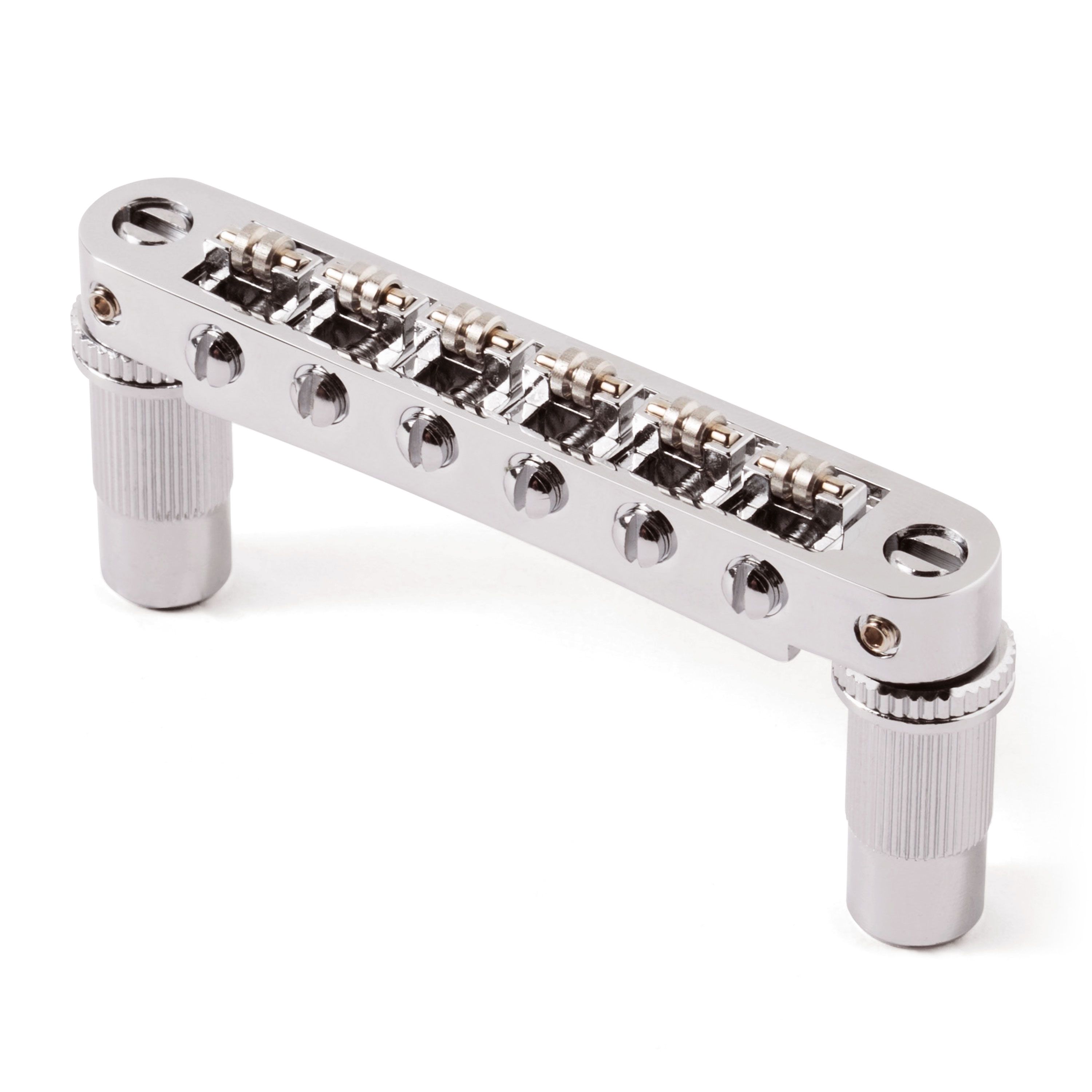 TonePros TPFR Tune-o-matic Bridge with Roller Saddles, Nickel TonePros TPFR Tune-o-matic Bridge with Roller Saddles, Nickel
