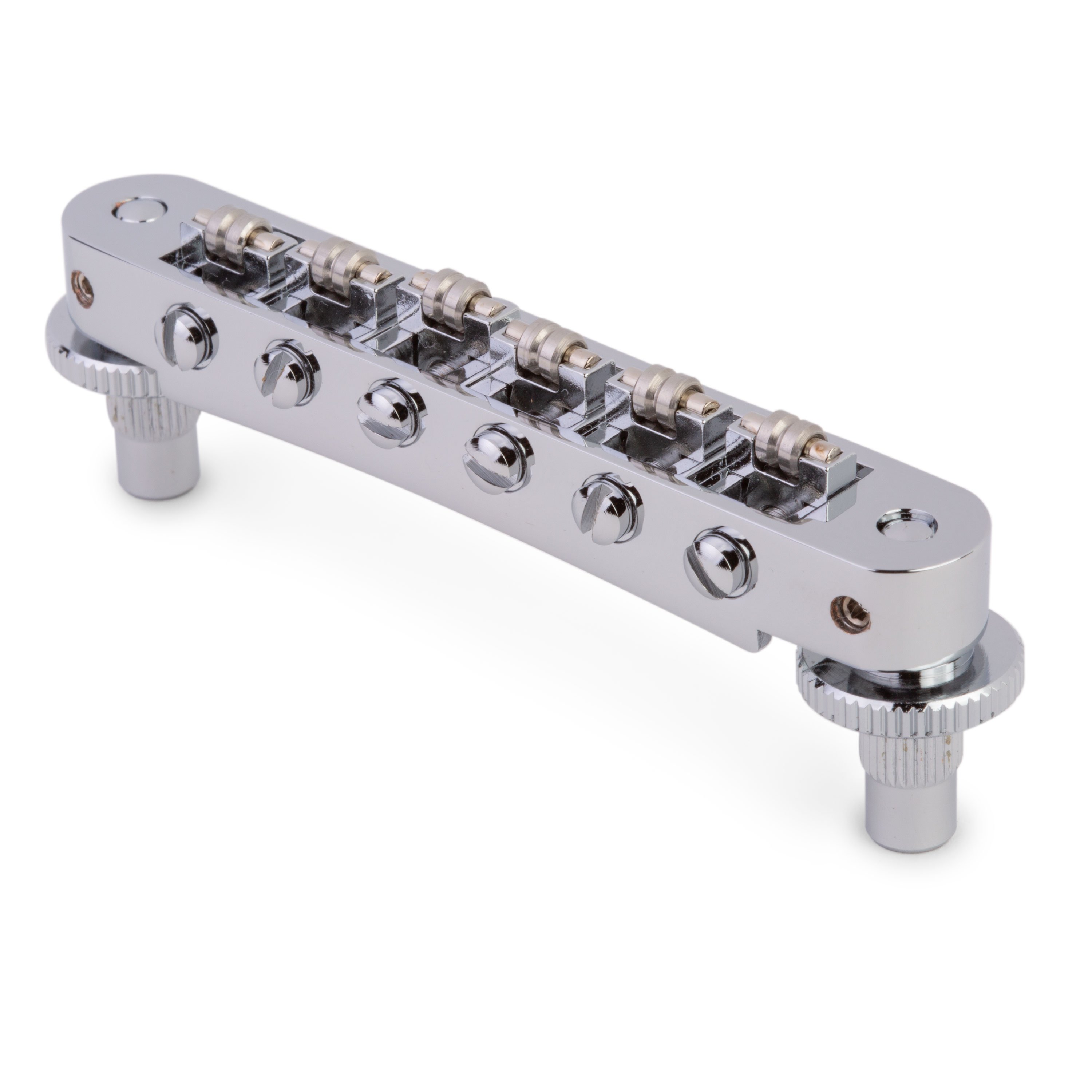TonePros TP6R Tune-o-matic Bridge with Roller Saddles, Chrome TonePros TP6R Tune-o-matic Bridge with Roller Saddles, Chrome