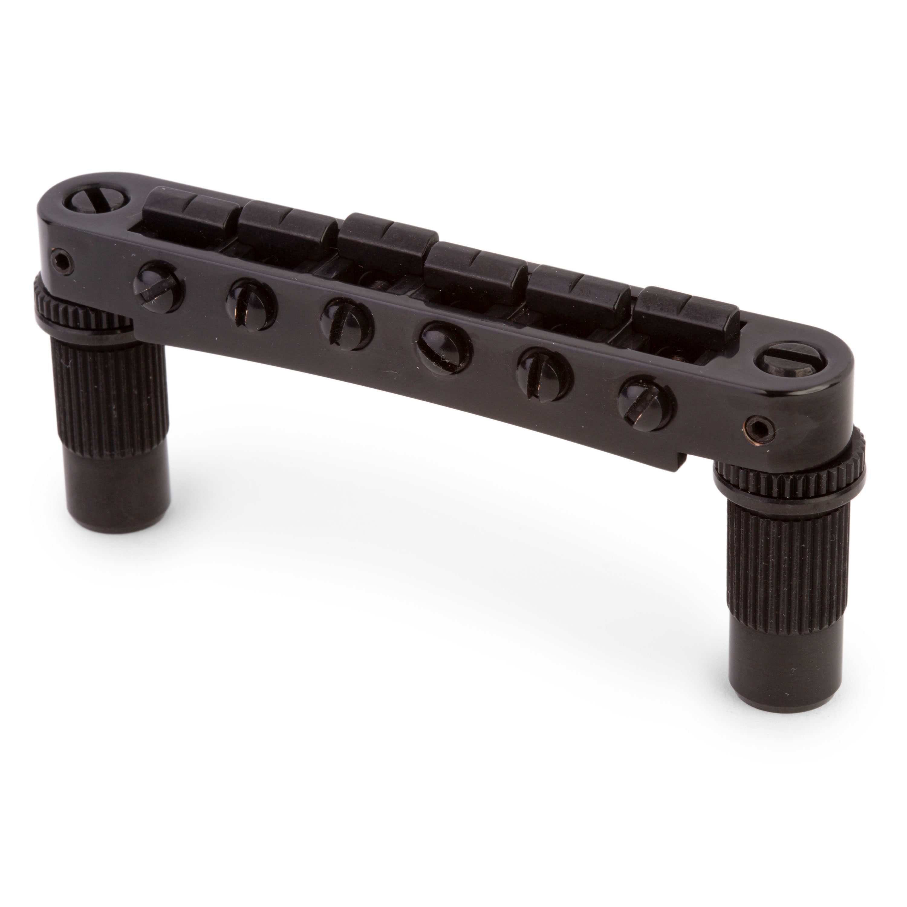 TonePros TPFA Aluminum Tune-o-matic Bridge with Bell Brass Saddles, Black TonePros TPFA Aluminum Tune-o-matic Bridge with Bell Brass Saddles, Black