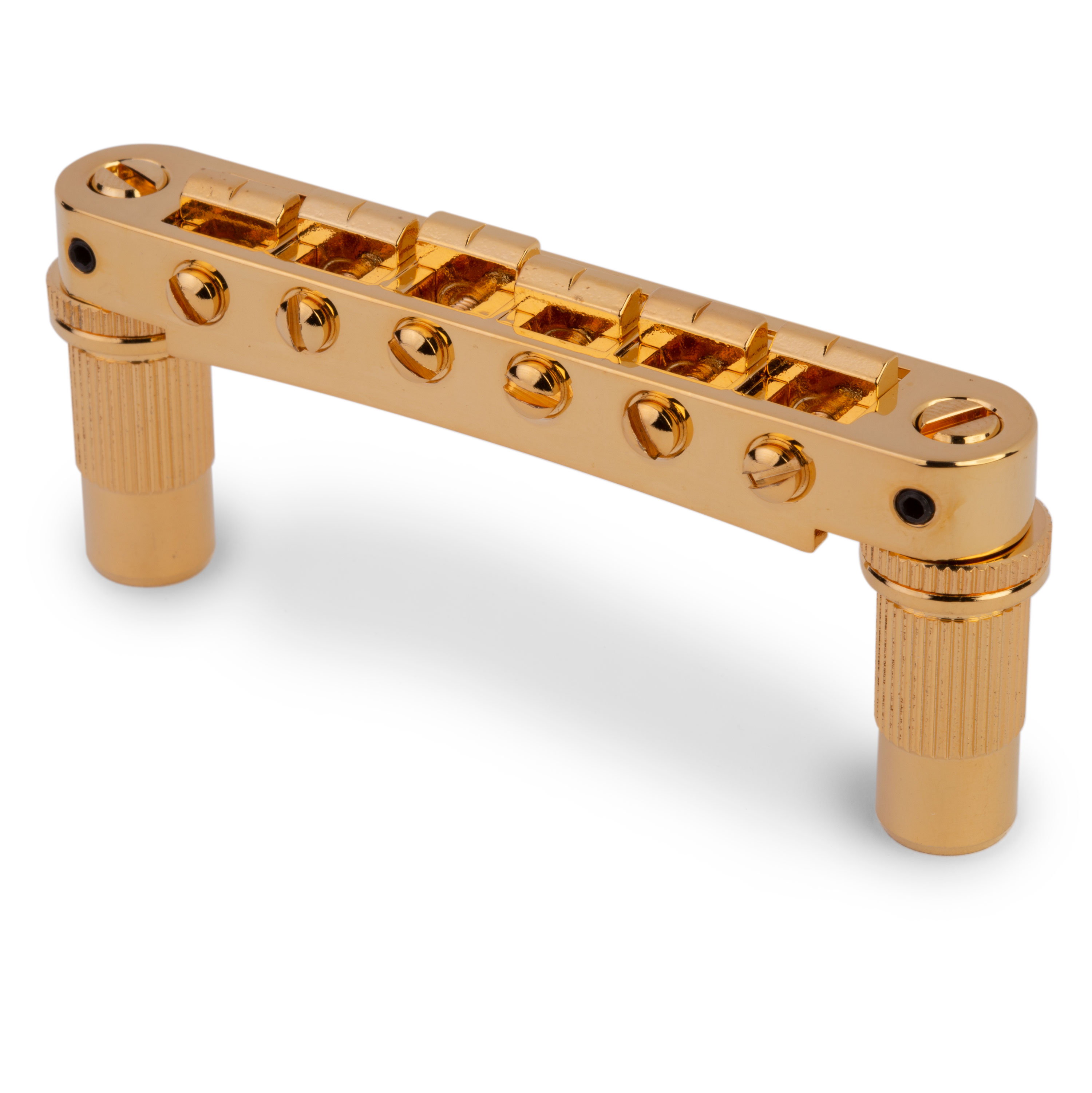 TonePros TPFA Aluminum Tune-o-matic Bridge with Bell Brass Saddles, Gold TonePros TPFA Aluminum Tune-o-matic Bridge with Bell Brass Saddles, Gold