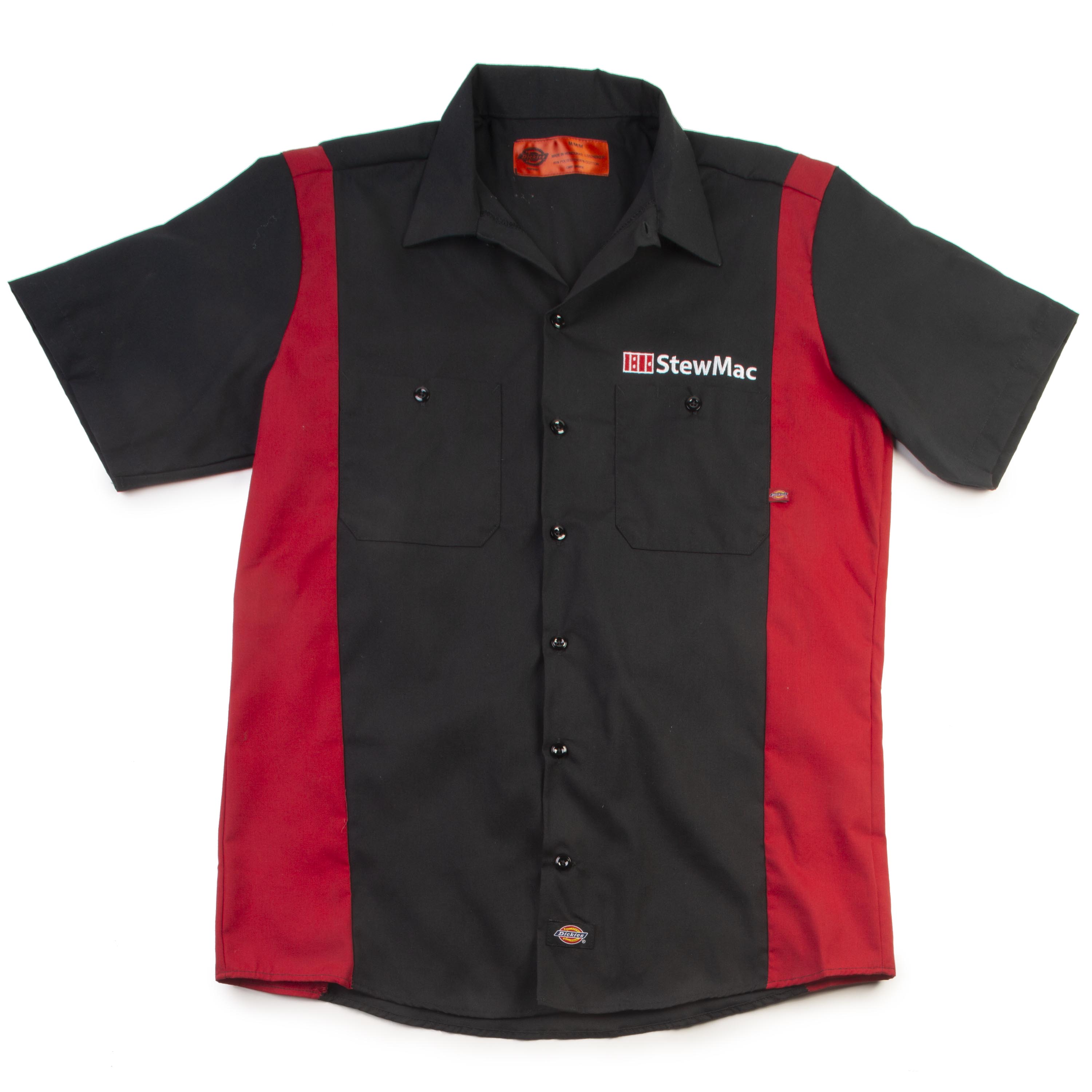 StewMac Dickies Work Shirt, Two-tone Black and Red